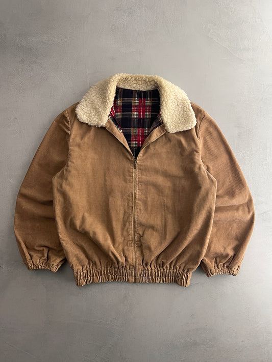 60's Tartan Lined Cord Jacket [M/L]
