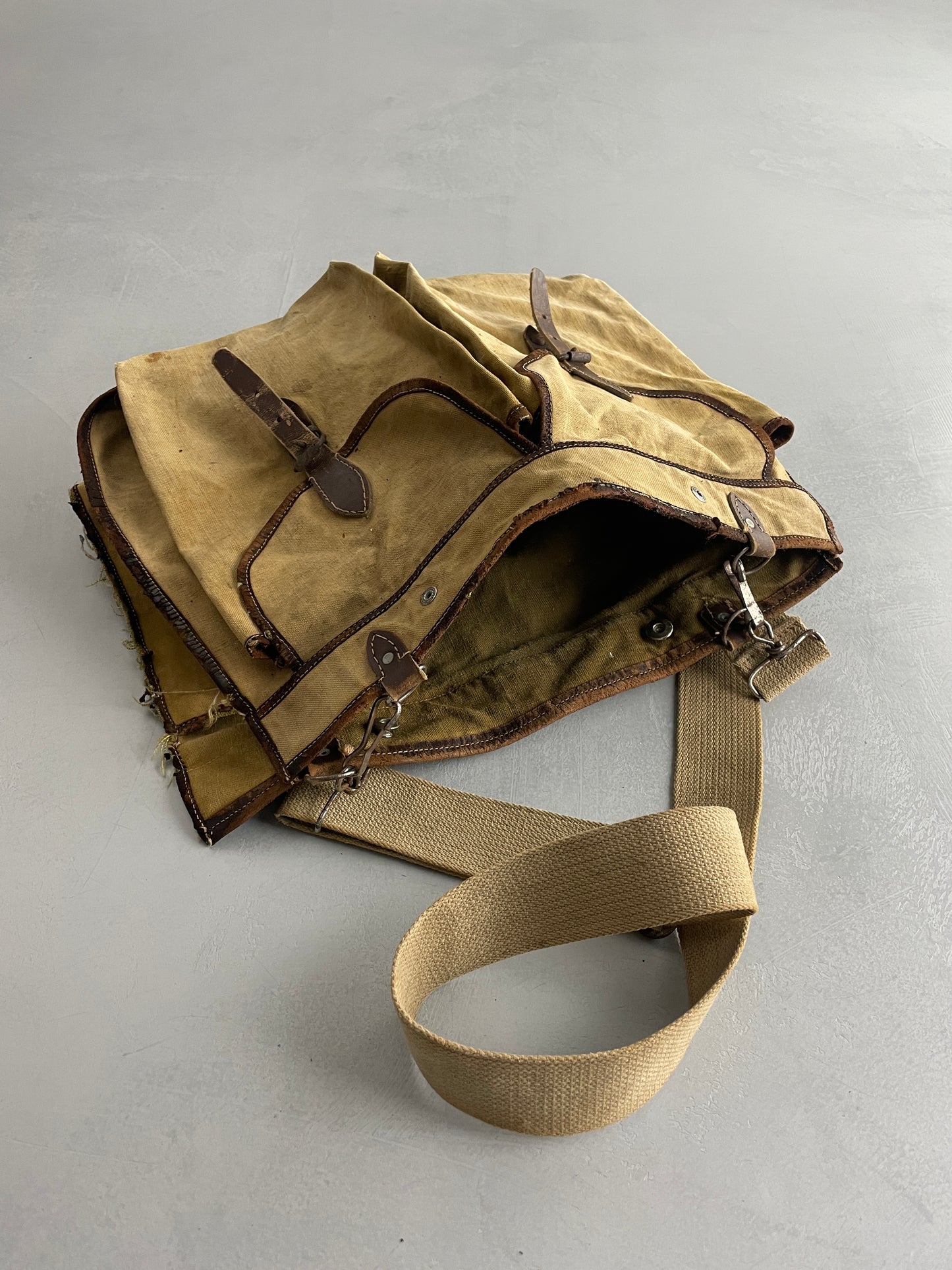 40’s French Canvas Satchel