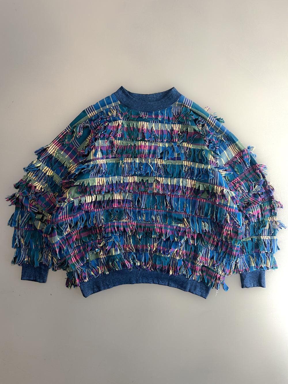 1980's Plaid Scrap Sweatshirt [XL]