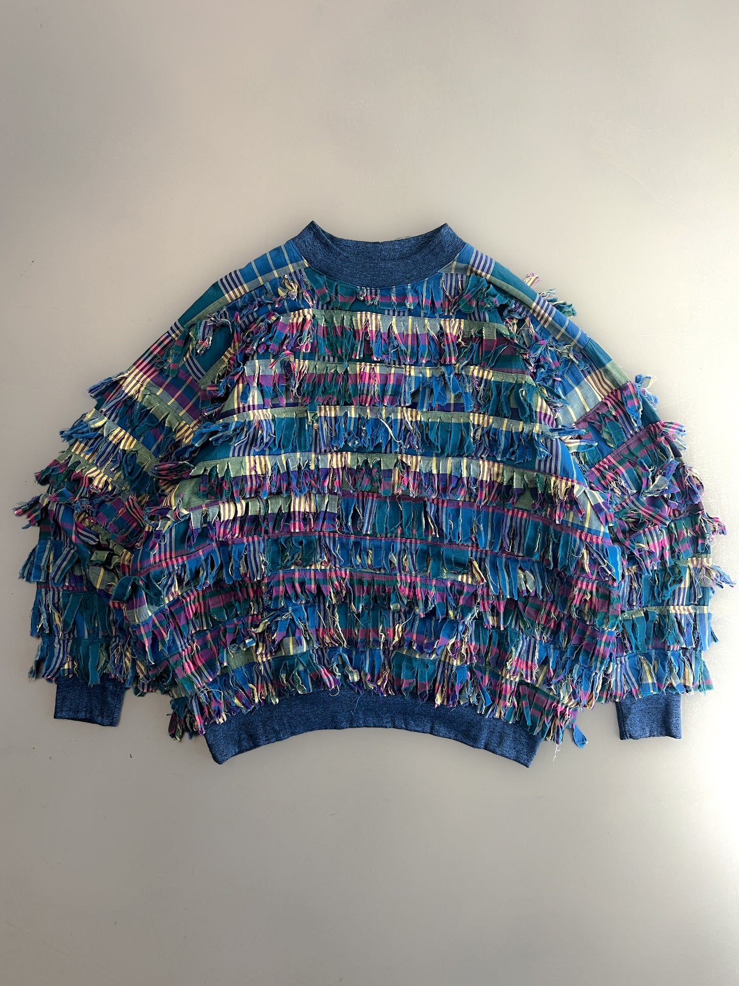 1980's Plaid Scrap Sweatshirt [XL]