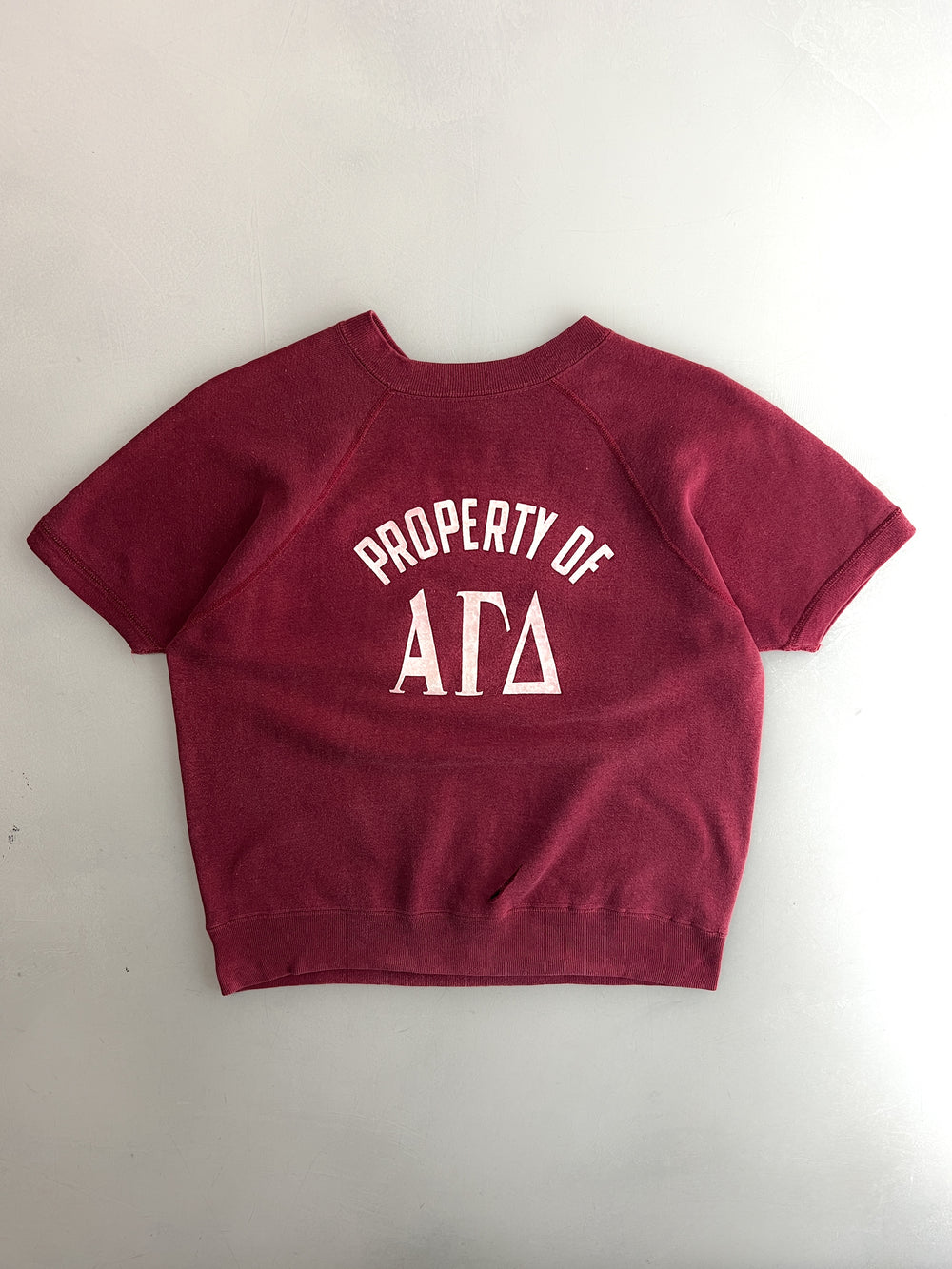 50's/60's Faded Sorority Short Sleeve Sweatshirt [M/L]