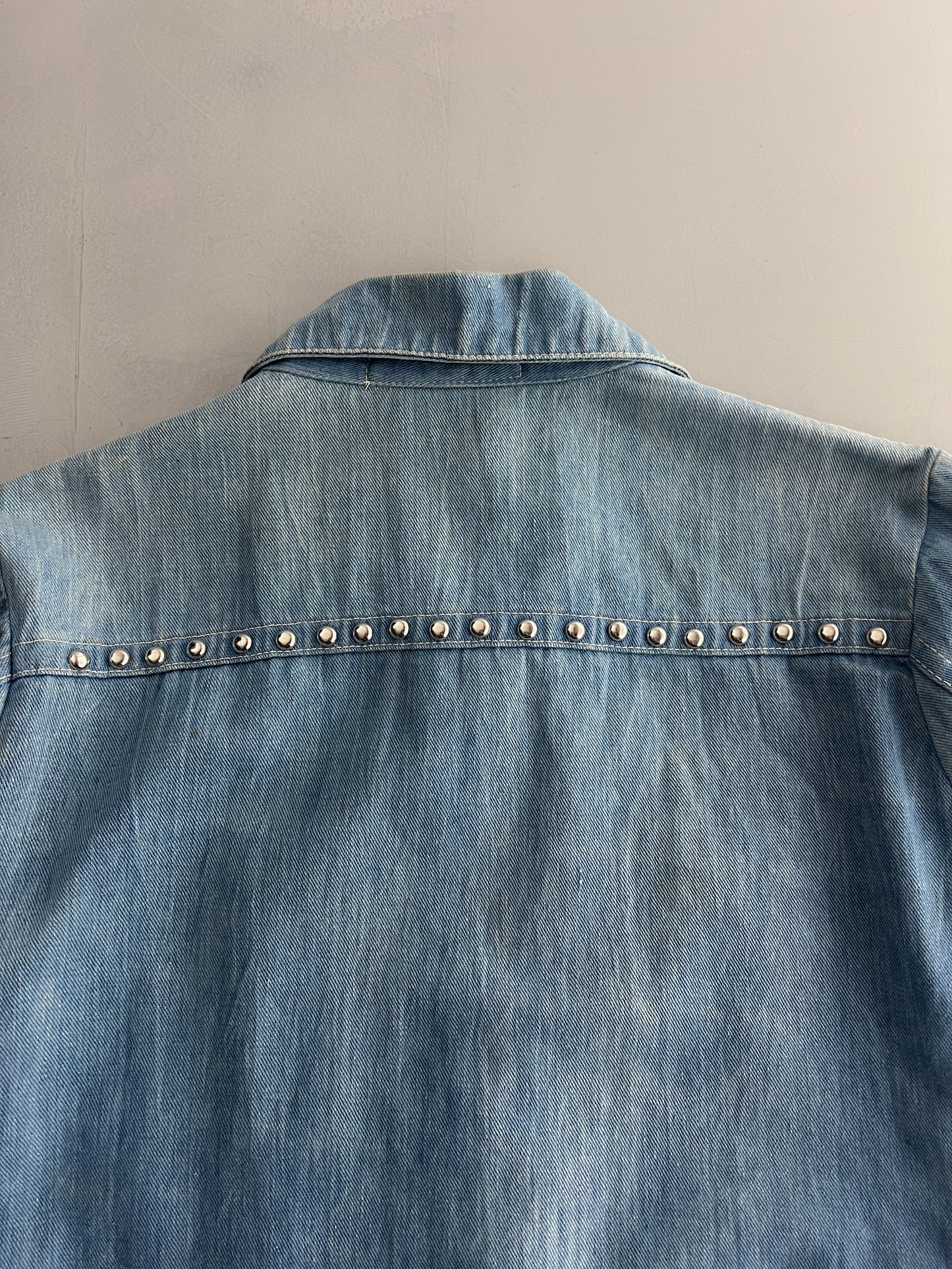 1970's Hand Embroidered Studded Denim Jacket [S]