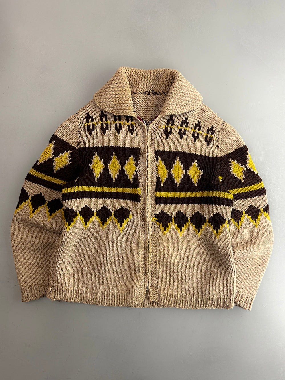 60's/70's Cowichan Knit Cardigan [L/XL]