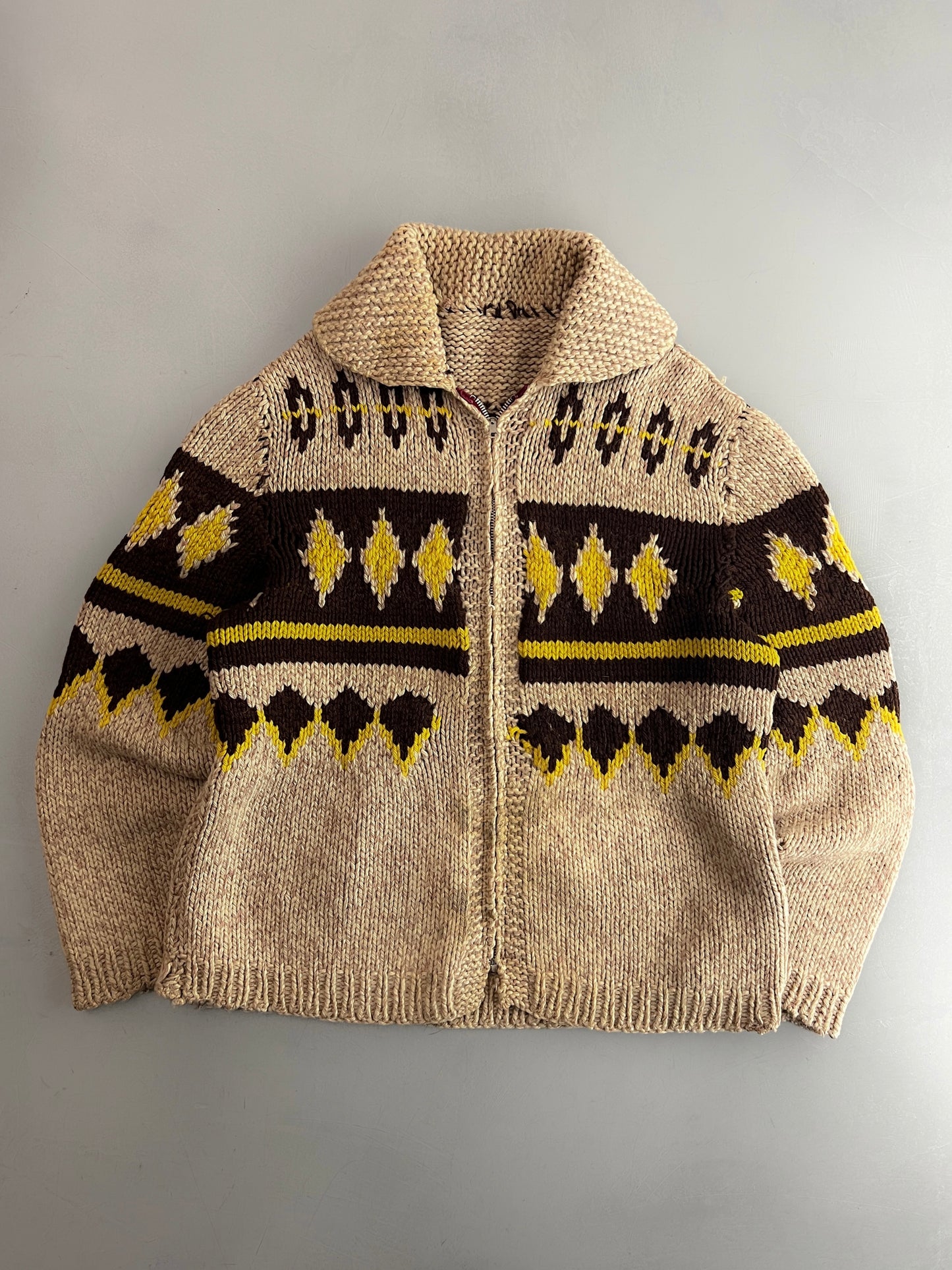 60's/70's Cowichan Knit Cardigan [L/XL]