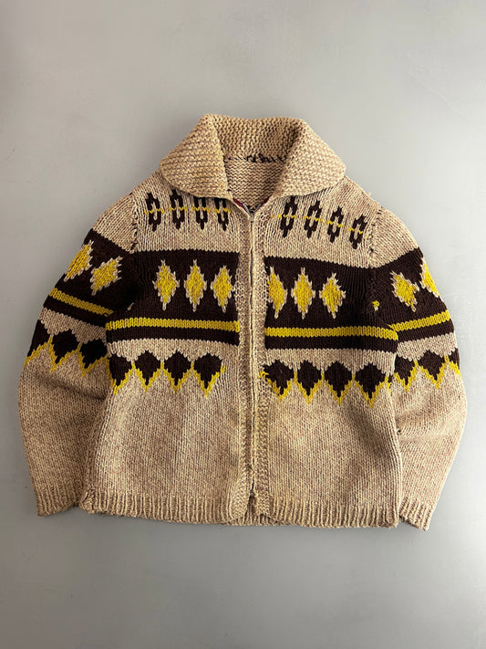 60's/70's Cowichan Knit Cardigan [L/XL]