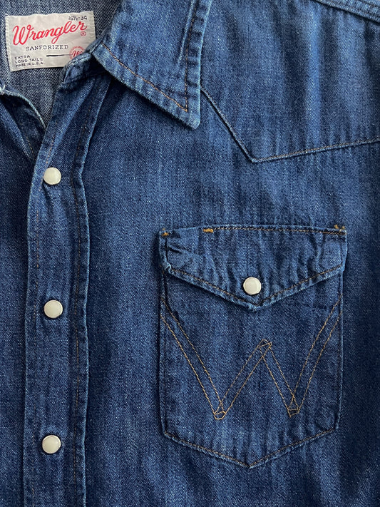 Wrangler Pearl Snap Denim Shirt [L]