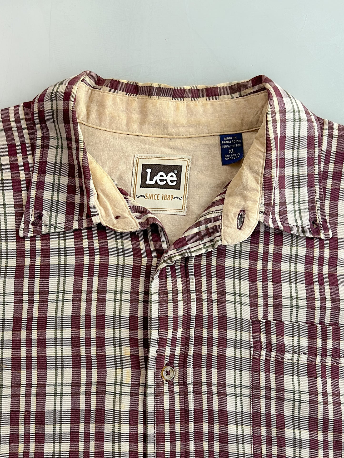 Lee Plaid Cotton Shirt [XL]