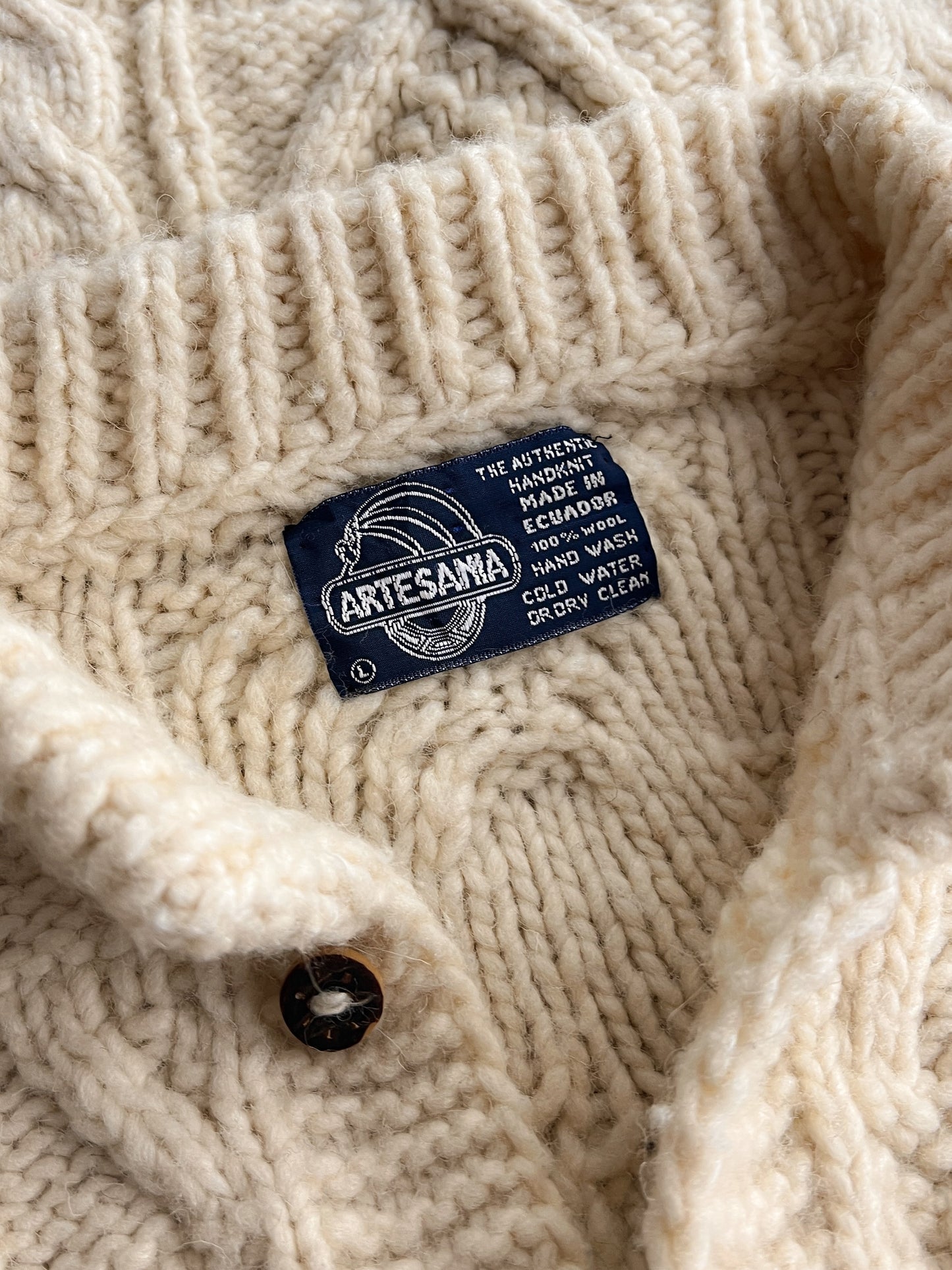 Cable Knit Wool Fisherman Sweater [XL]