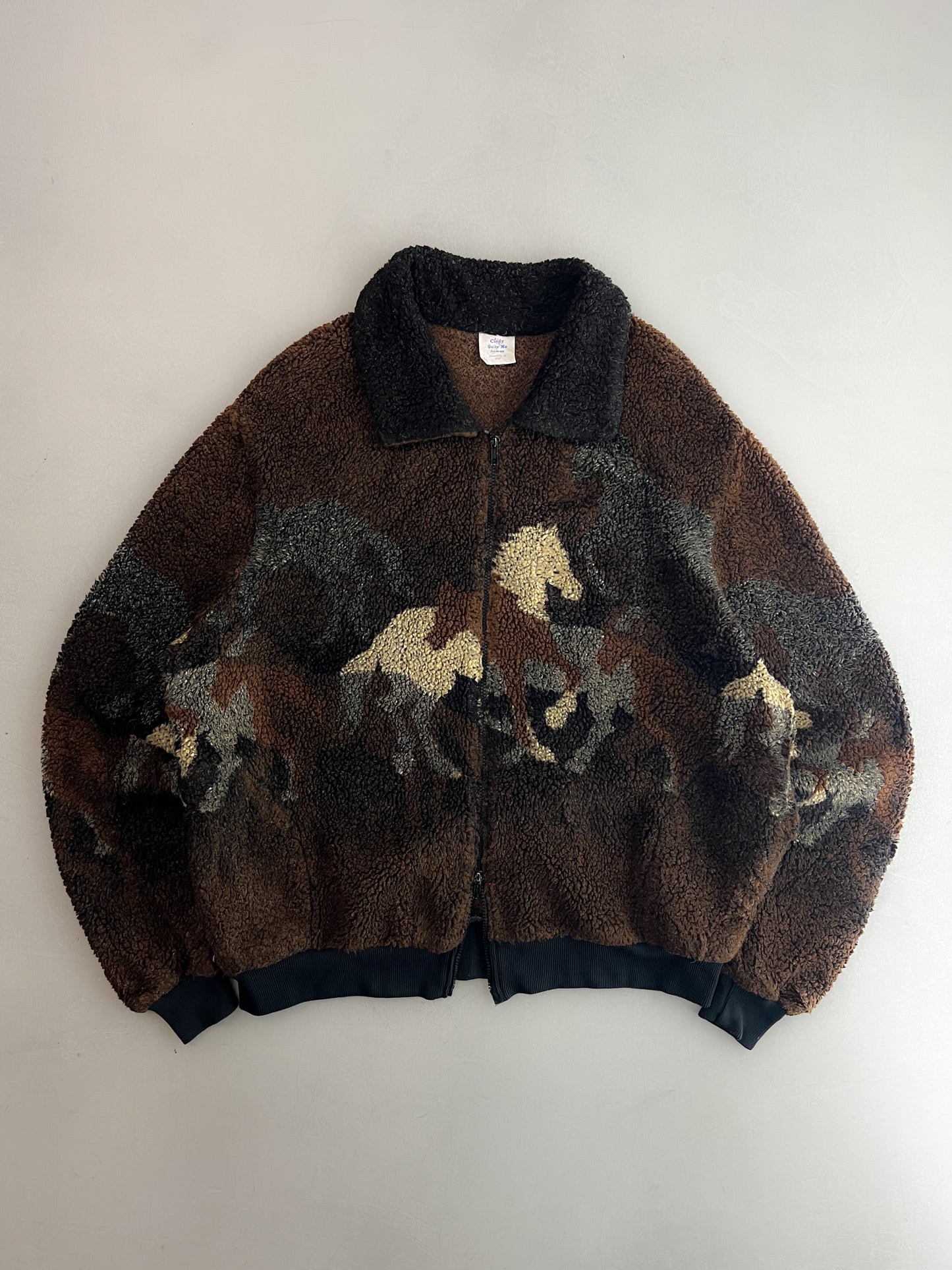 1990's Horse Motif Deep Pile Fleece [XL]