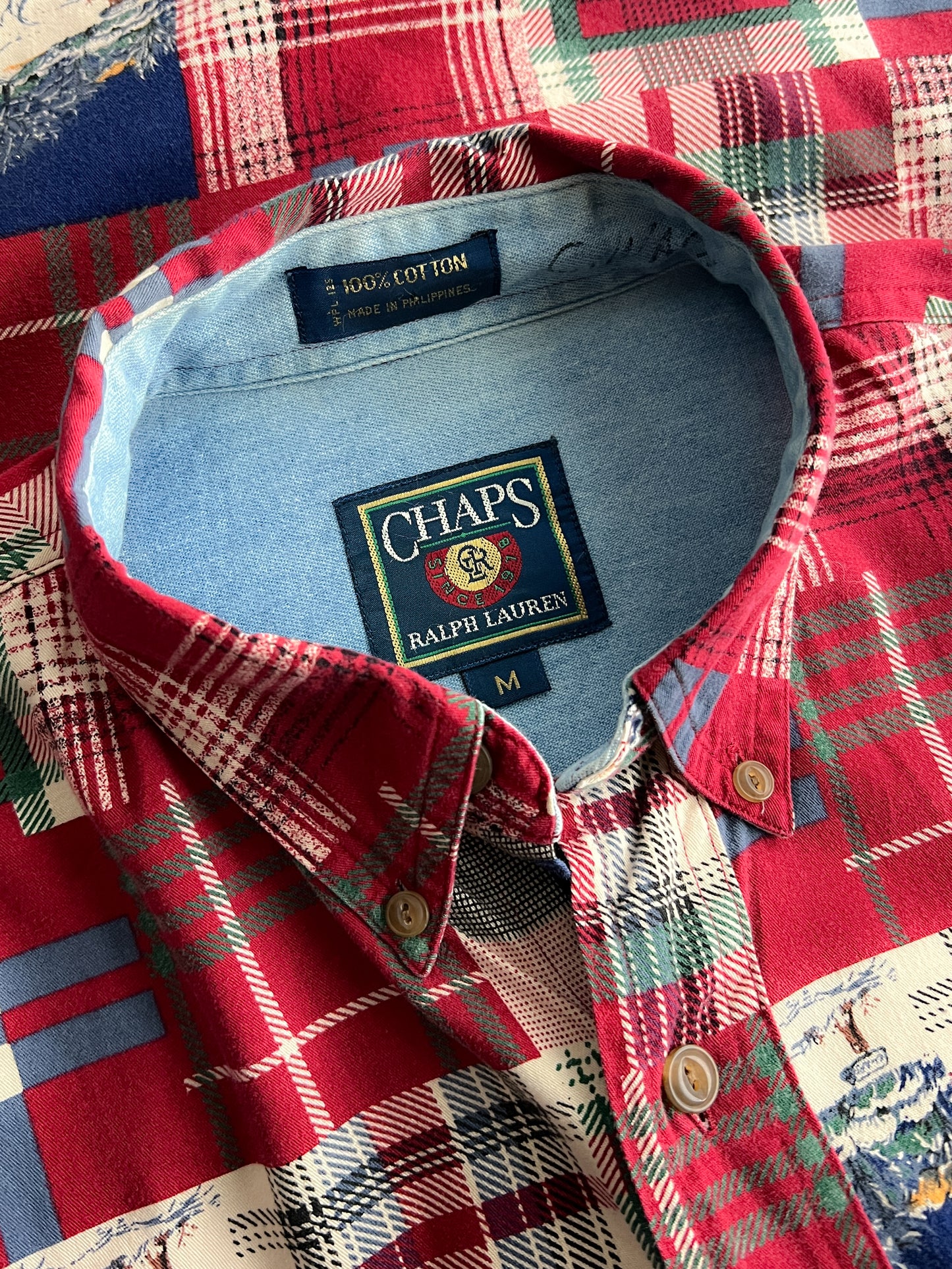 Ralph Lauren Chaps Patchwork Plaid Shirt [M/L]