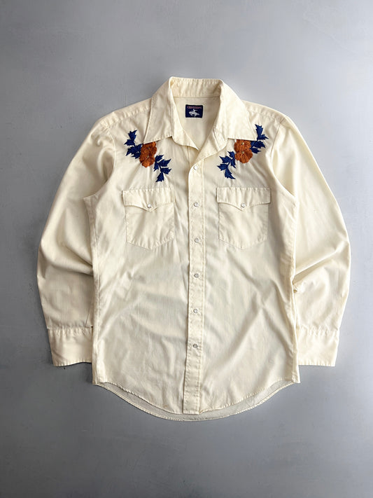 Embroidered Western Pearl Snap Shirt [M]