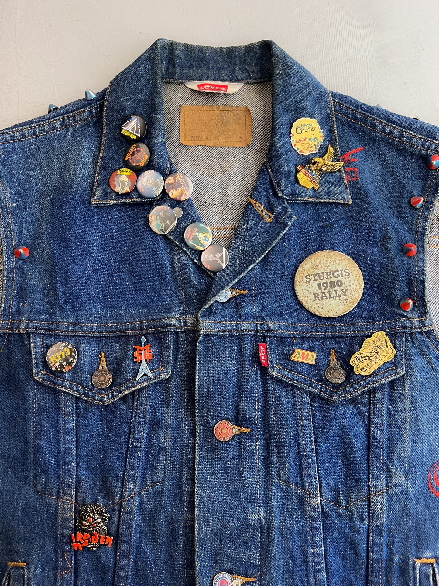 70's/80's Levi's Studded Denim Vest [M]