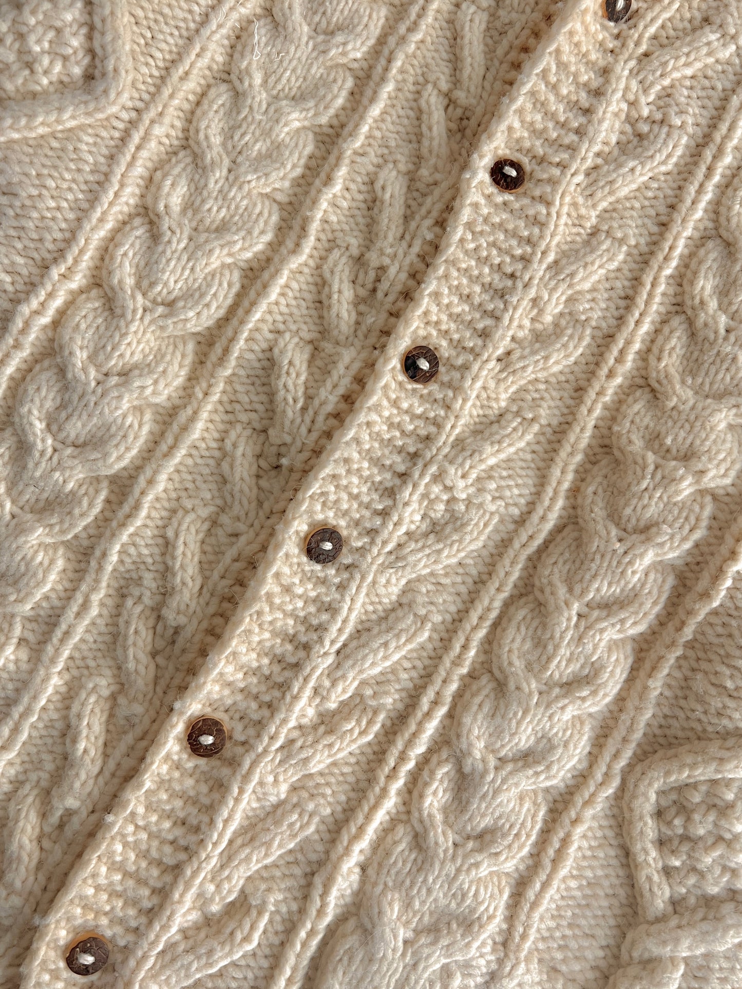 Cable Knit Wool Fisherman Sweater [XL]