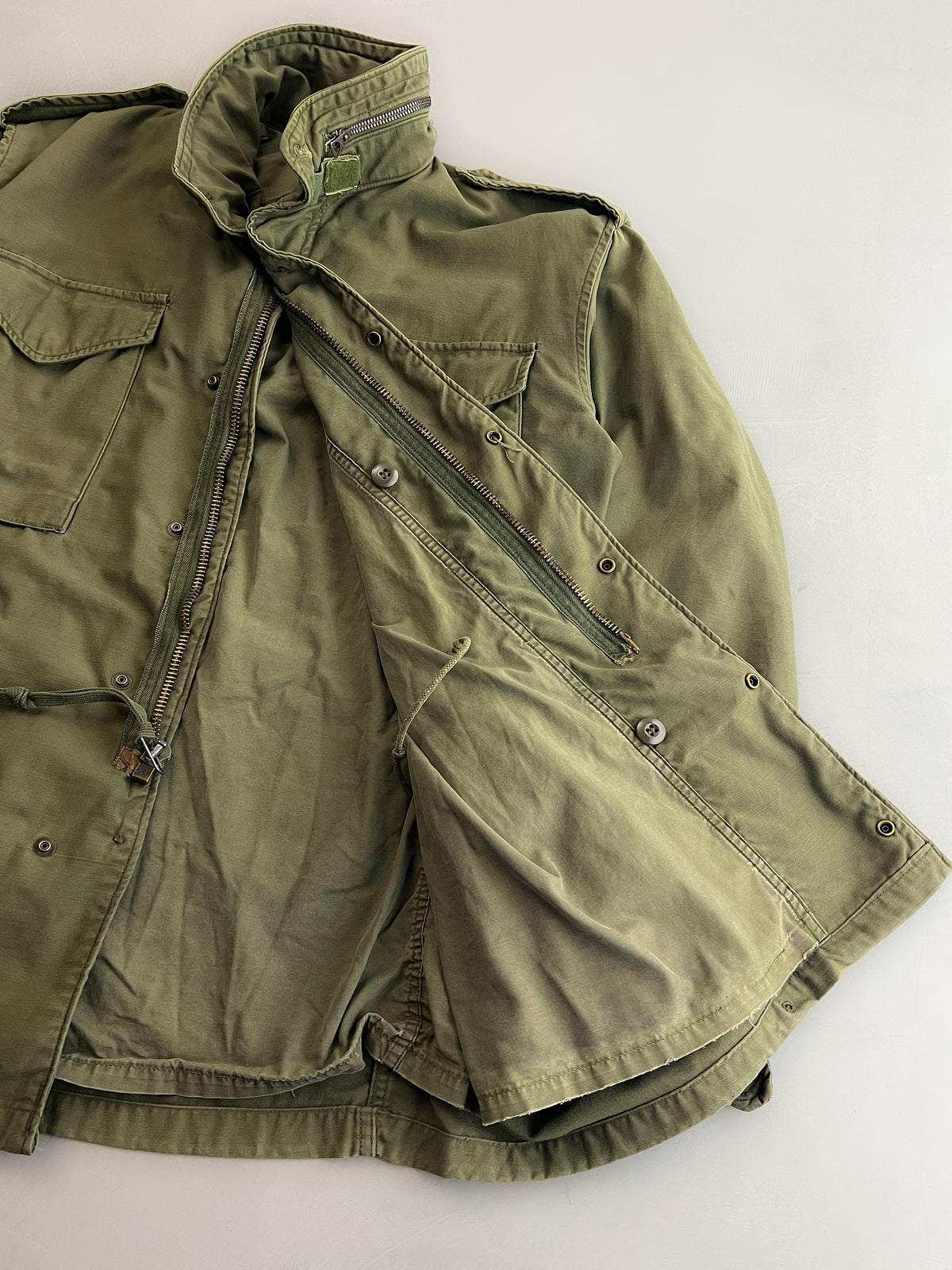 60’s/70’s U.S. Army M-65 Field Jacket w Delta Epsilon Pi Fraternity Stencil [M]