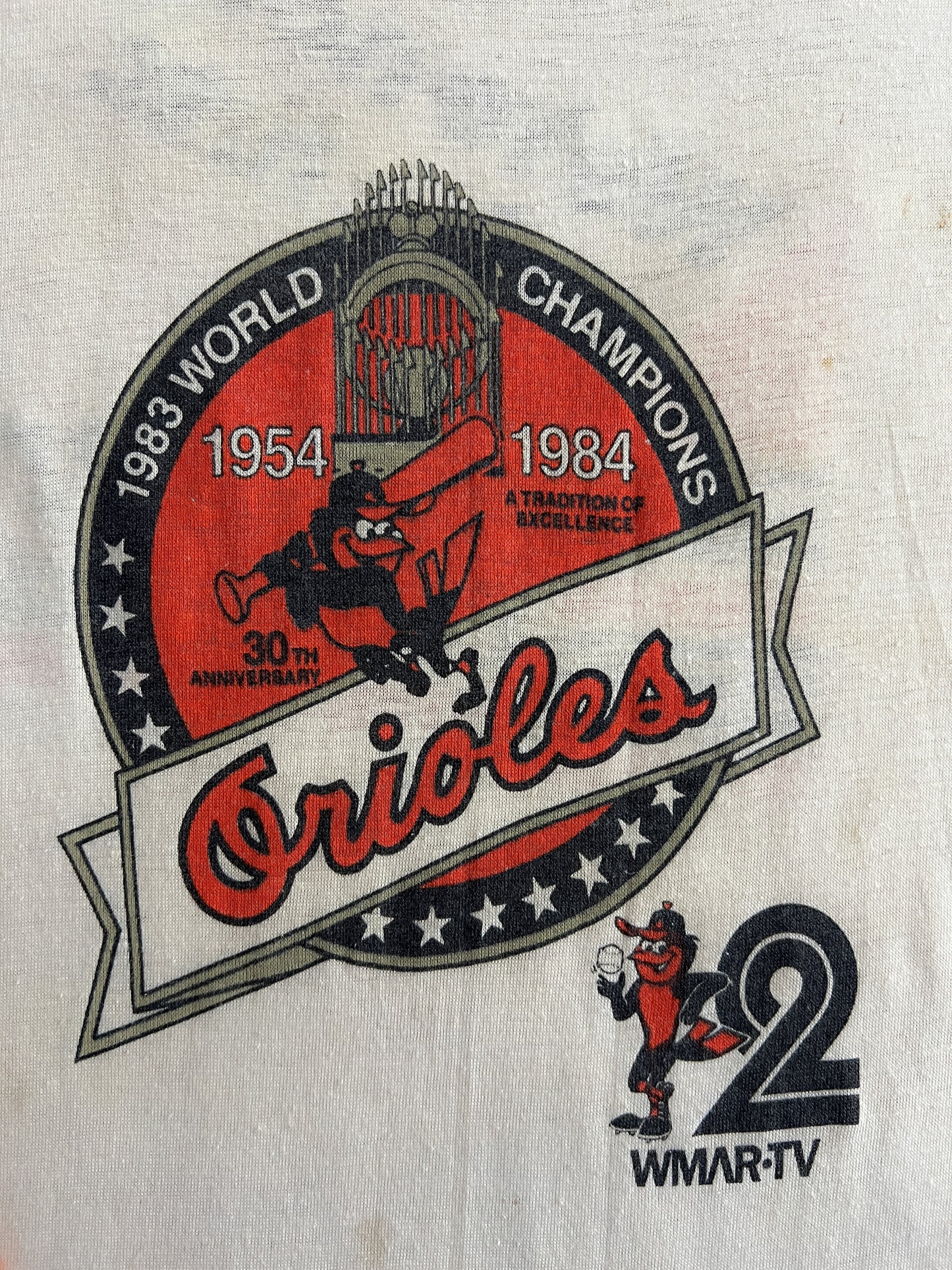 Thrashed 1980's Orioles Raglan Tee [L]
