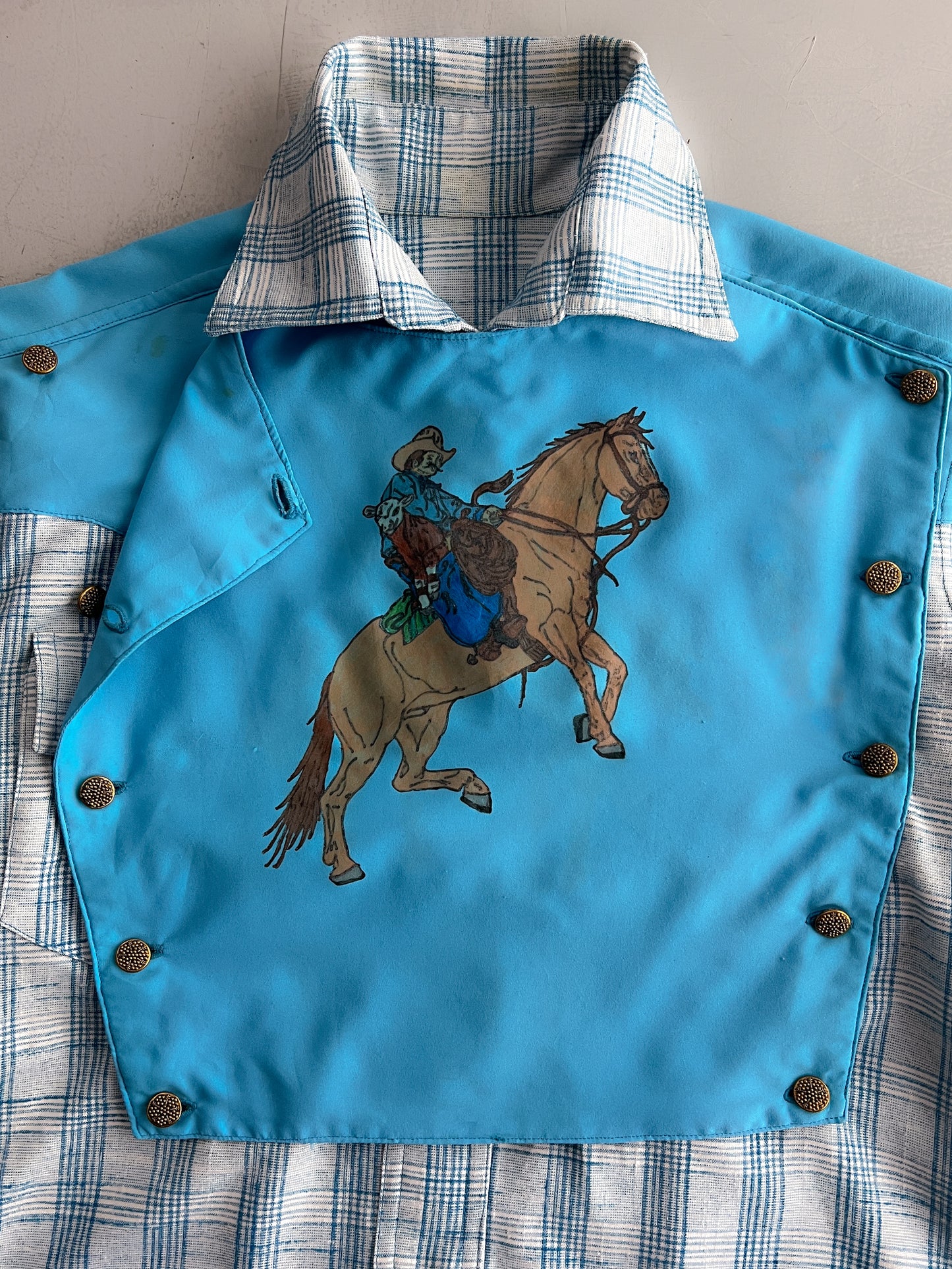 Hand Painted Western Bib Shirt [M]