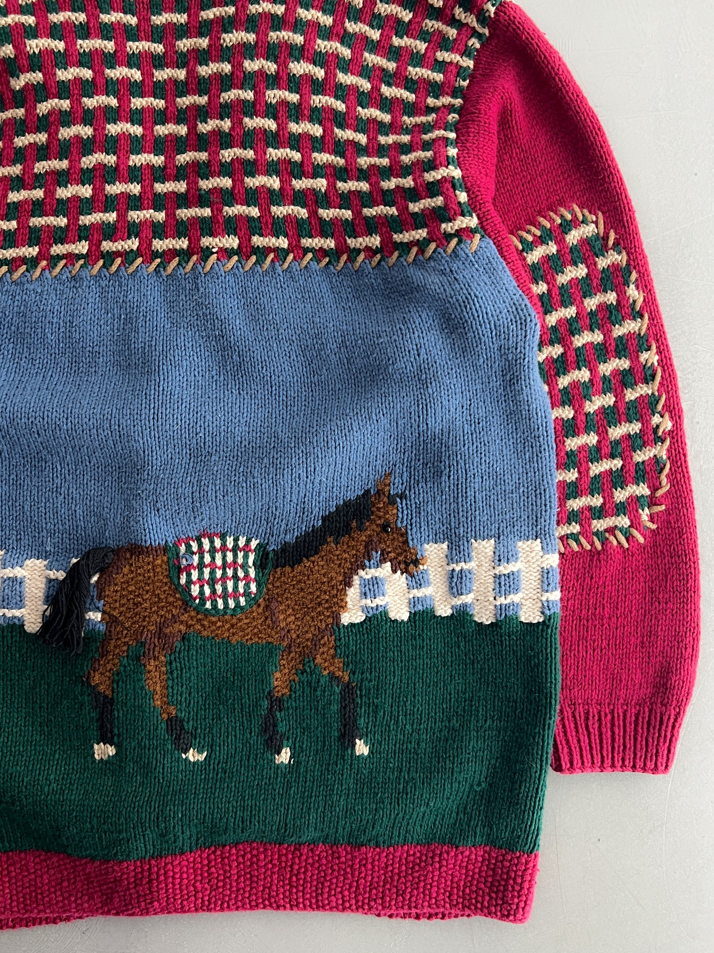 Belle Pointe Hand Knitted Horse Cardigan [L]
