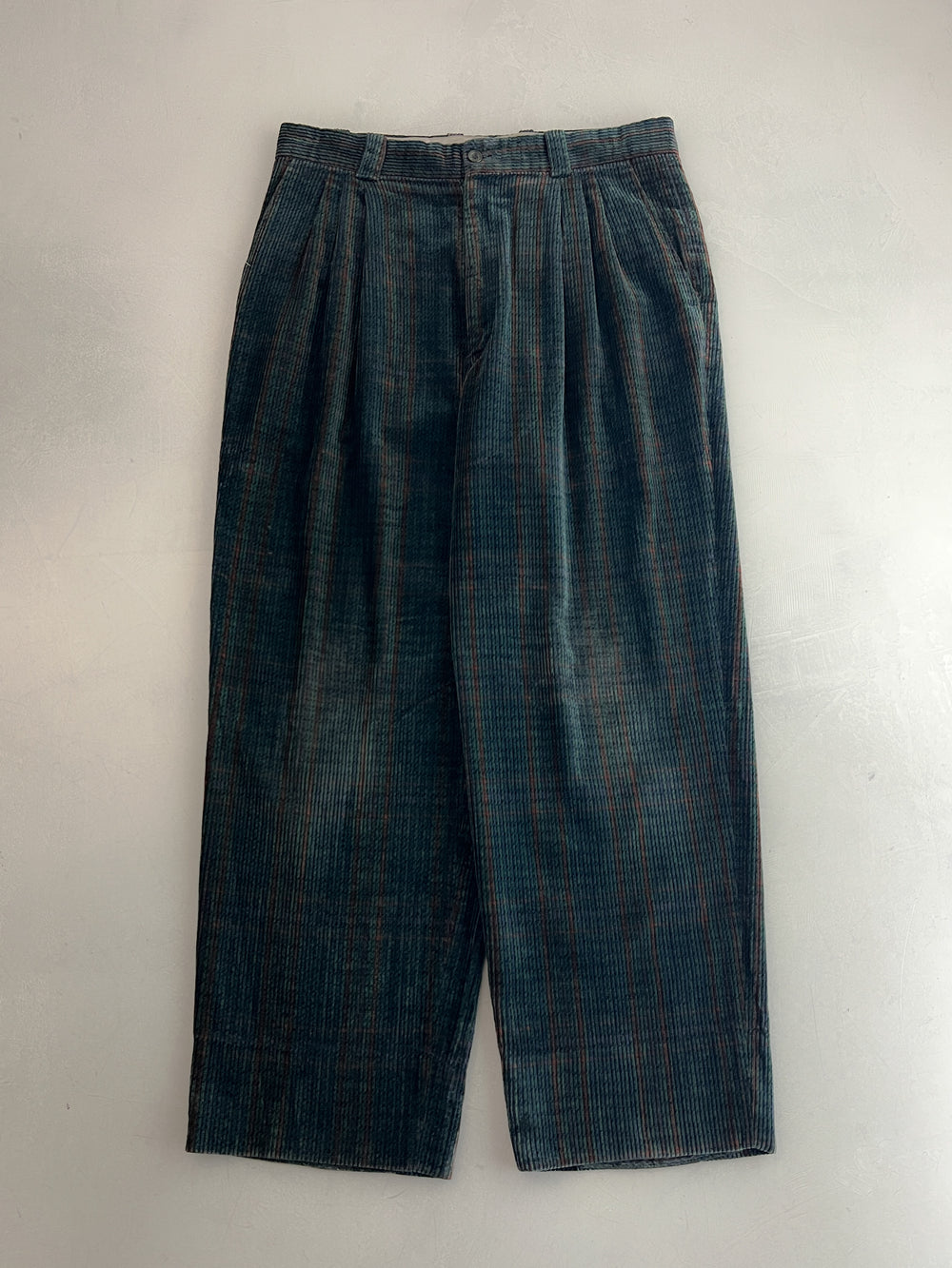 Green Clubs Pleated Cord Pants [31"]