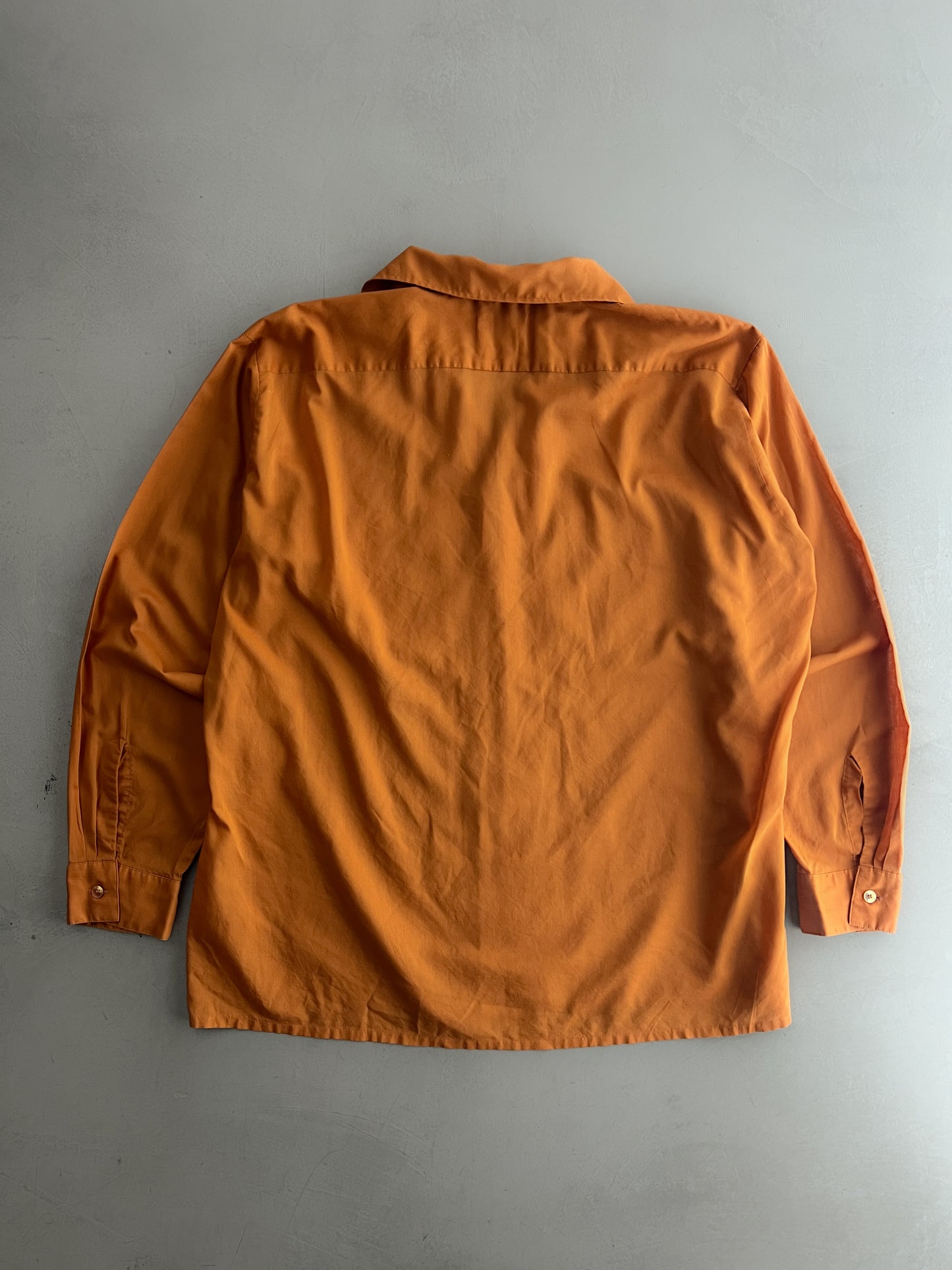 1960's 'Hook Em Horns' Loop Collar Shirt  [XL]