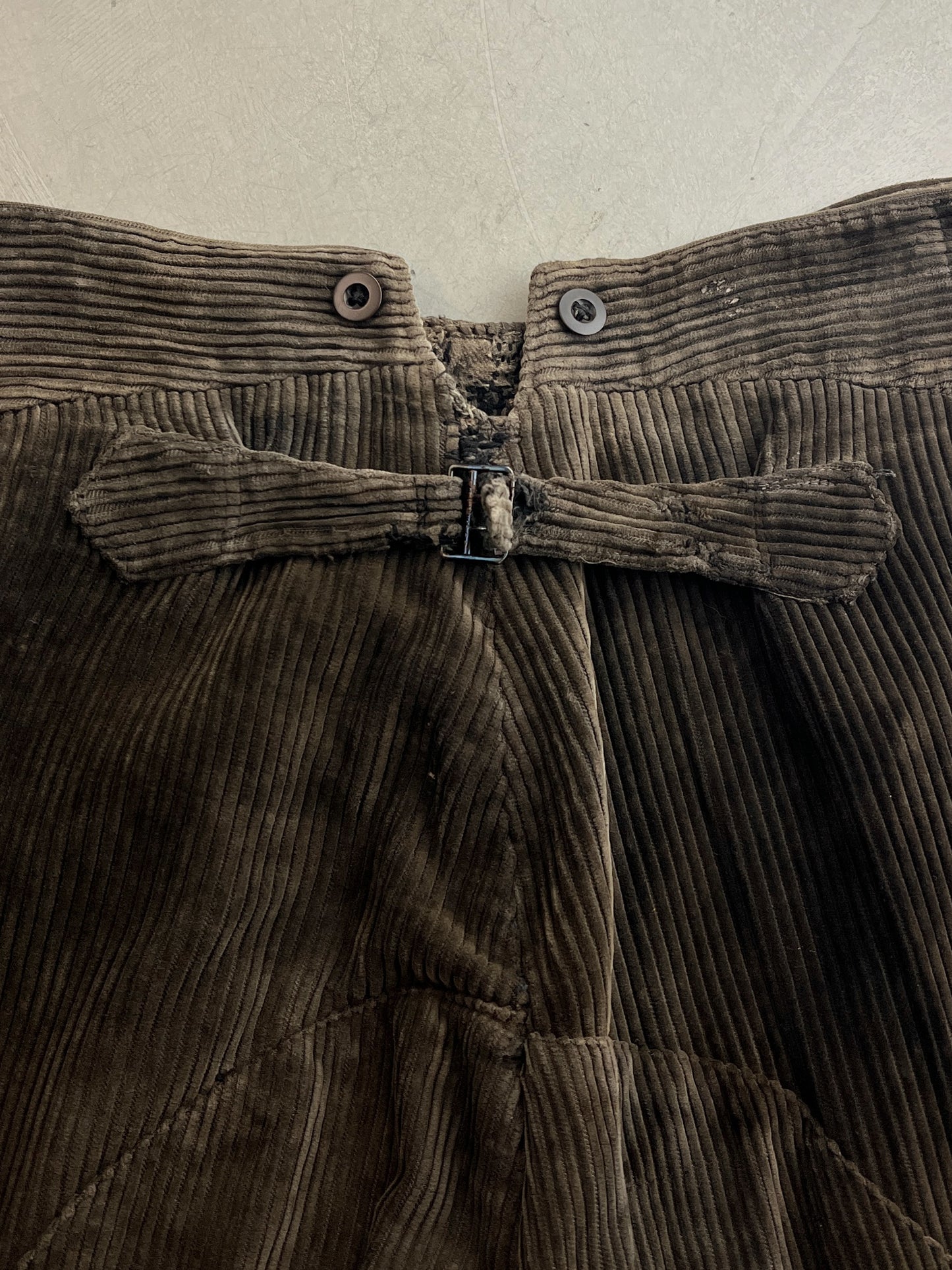 30's/40's French Cord Buckle Back Work Pants [31"]
