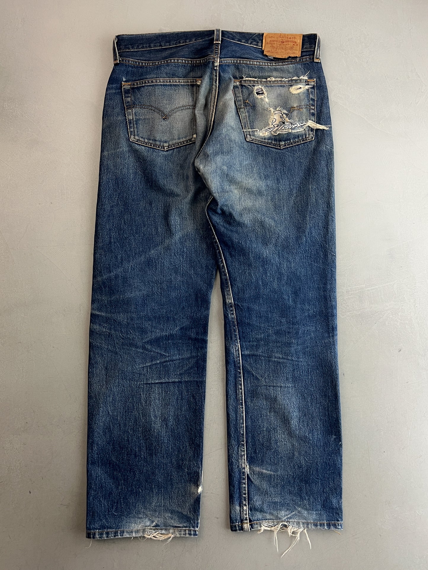 Thrashed Made in USA Levi's 501XX's [33"]