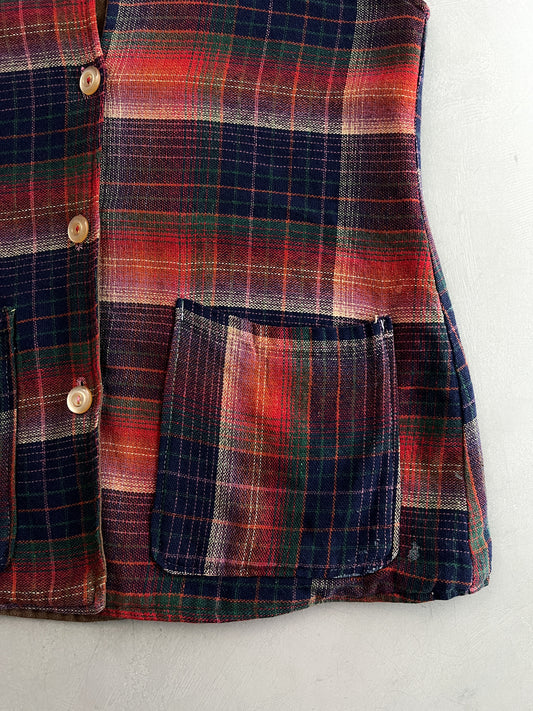 Wool Plaid Vest [S/M]