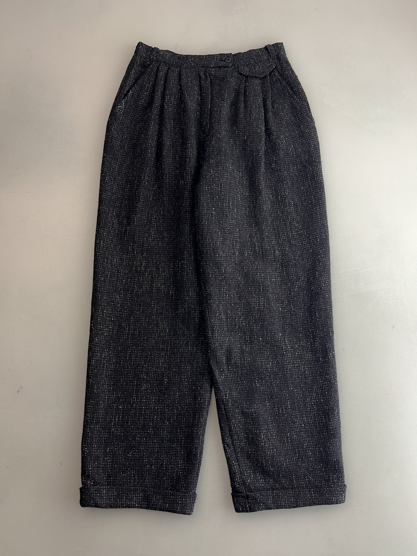 1980's Pleated Tweed Balloon Trousers [27"]