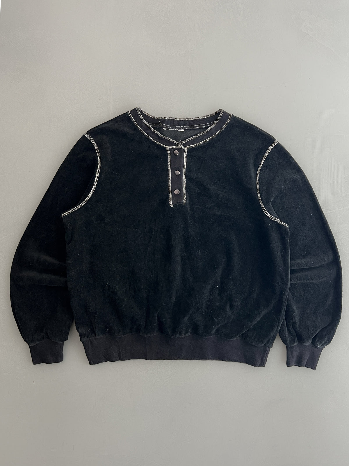 1970's Velour Henley [XS]