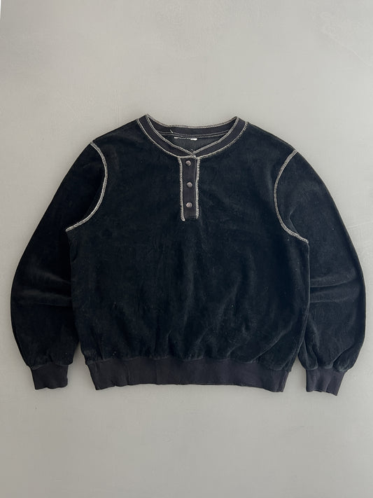 1970's Velour Henley [XS]