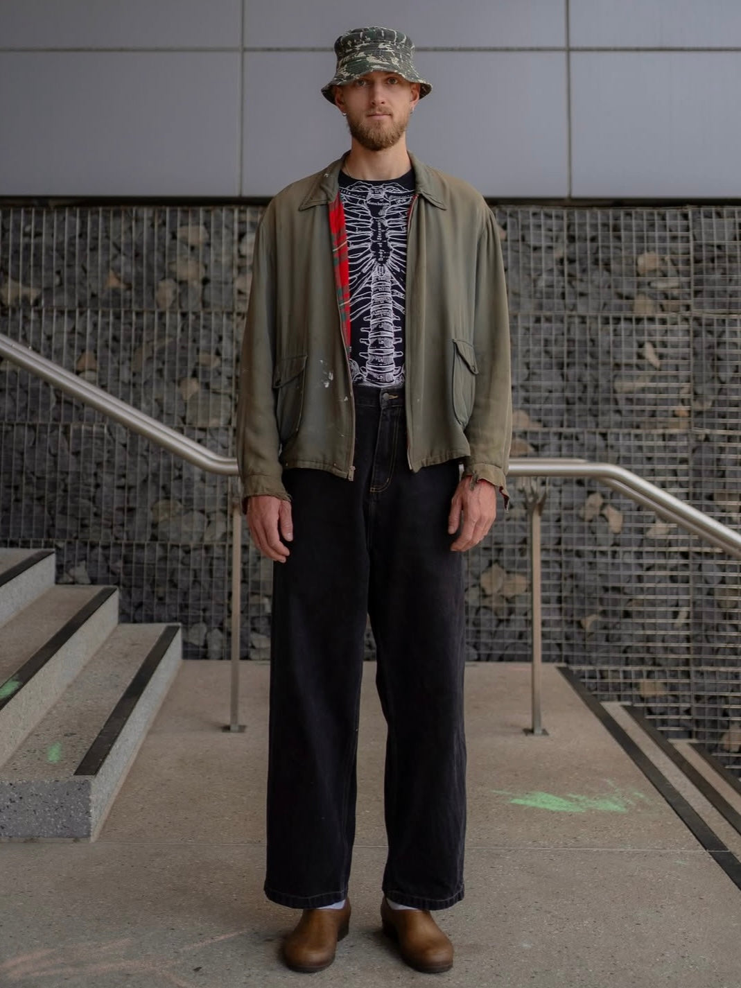 Thrashed 60's Reversible Gab Jacket [XL]