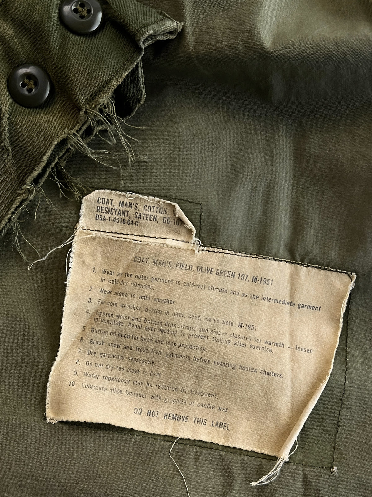 1960’s U.S. Army M-1951 Field Jacket – 196th Infantry Brigade [S/M]