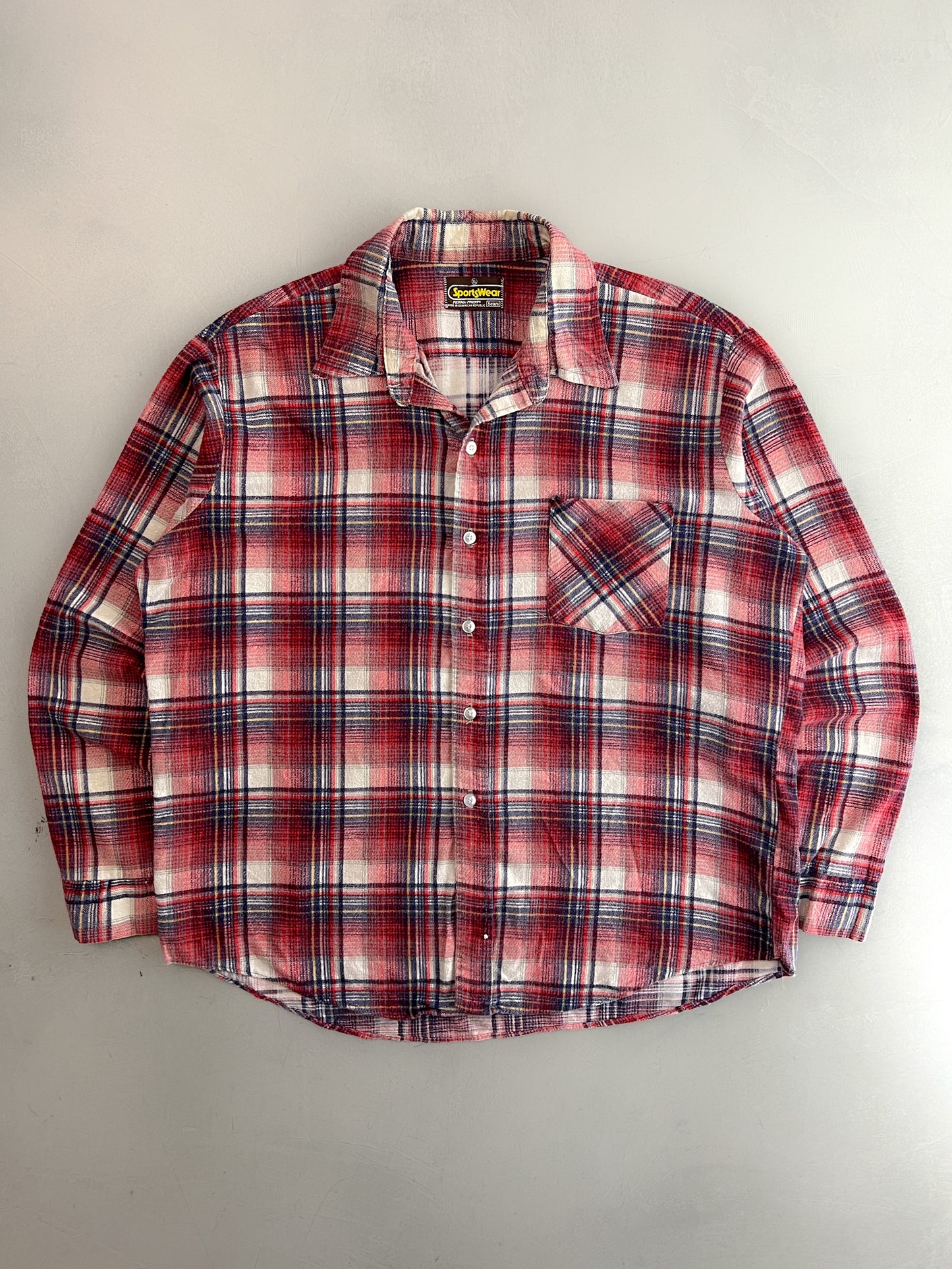 1970's Sears Cotton Flannel [XL]