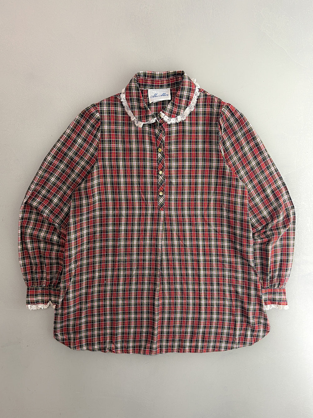 Ma Mère Lace Collar Plaid Blouse [Women's L]
