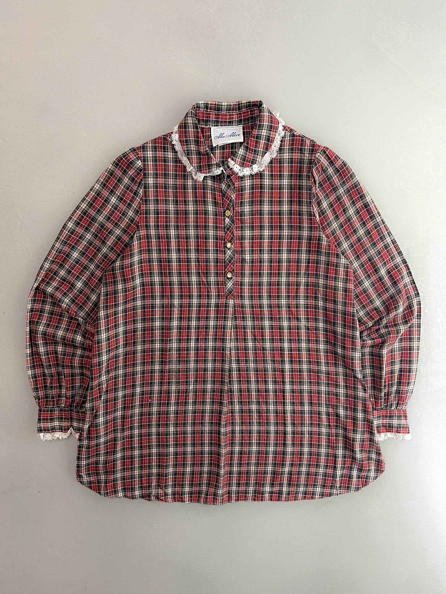 Ma Mère Lace Collar Plaid Blouse [Women's L]