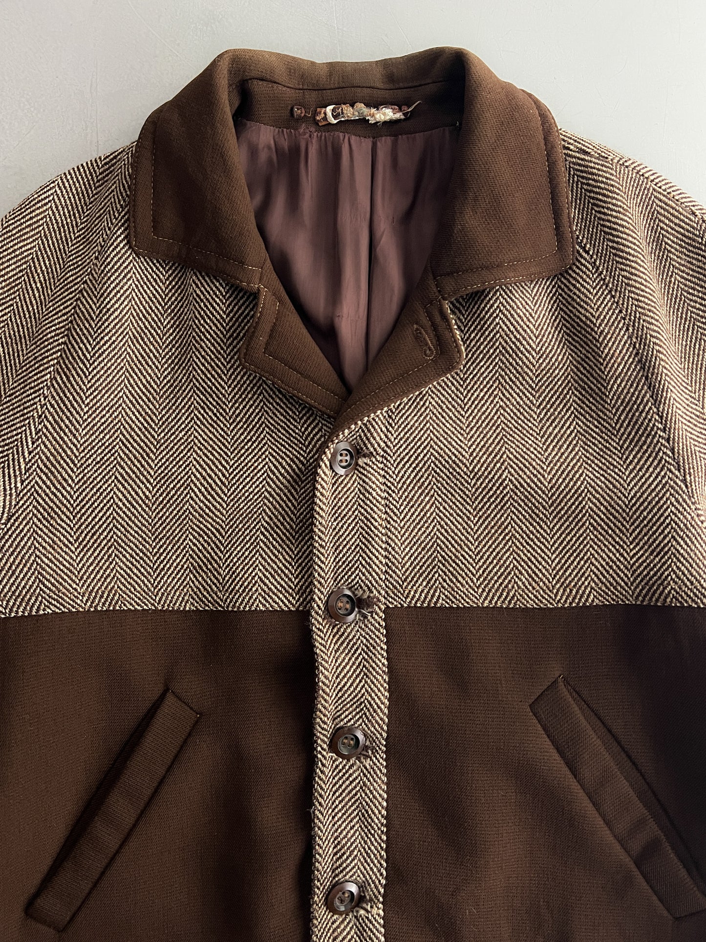 2 Tone Herringbone Wool Jacket [L/XL]