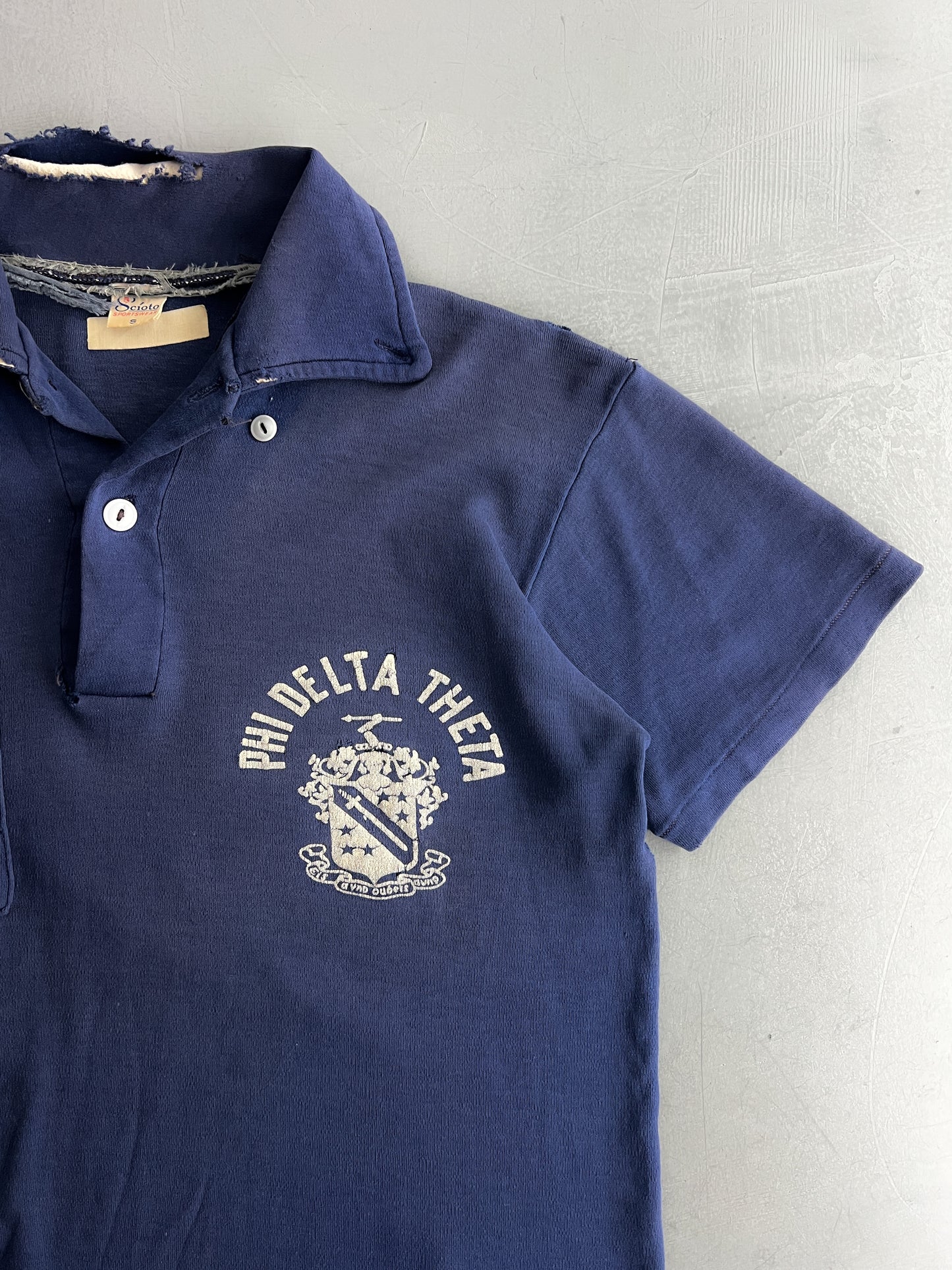 1960's Thrashed Phi Delta Theta Polo Shirt [S]