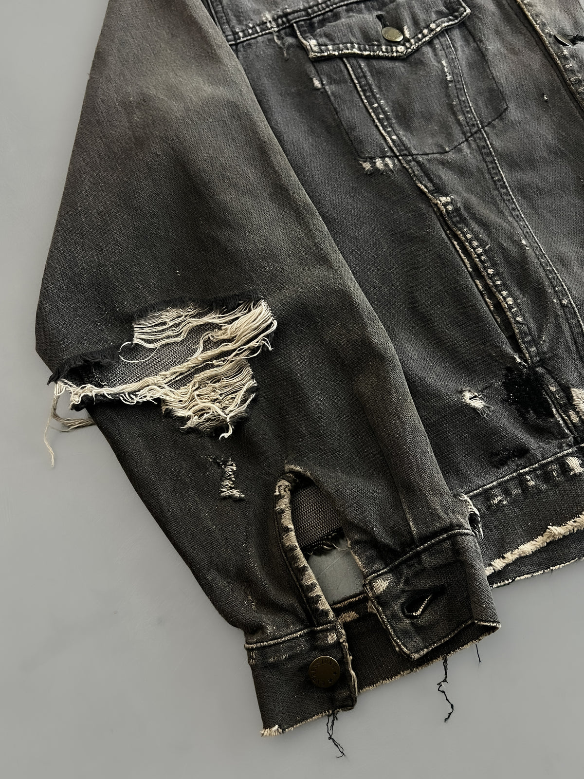 Thrashed Denim Biker Jacket [L/XL]