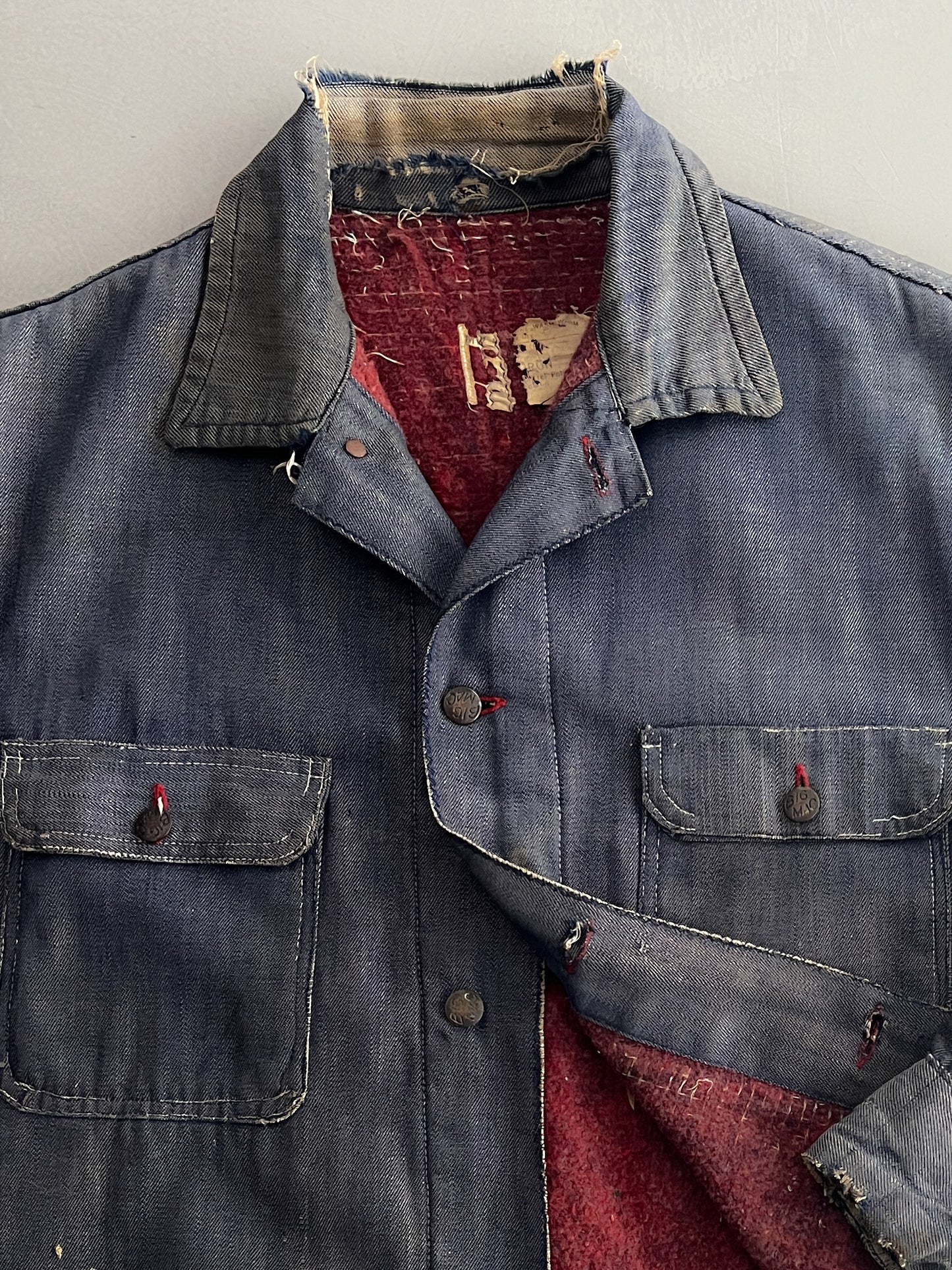 60's/70’s Thrashed J.C Penny Big Mac Denim Chore Jacket [L/XL]