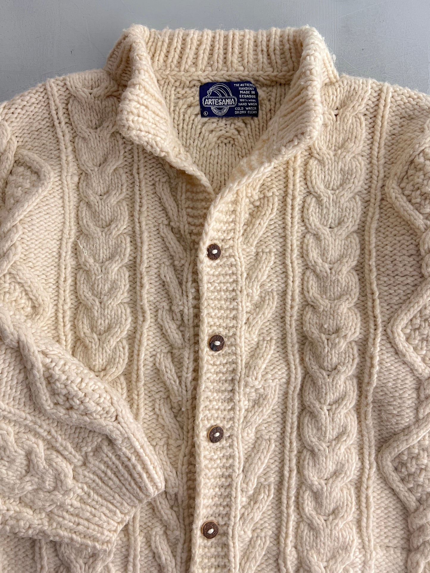 Cable Knit Wool Fisherman Sweater [XL]
