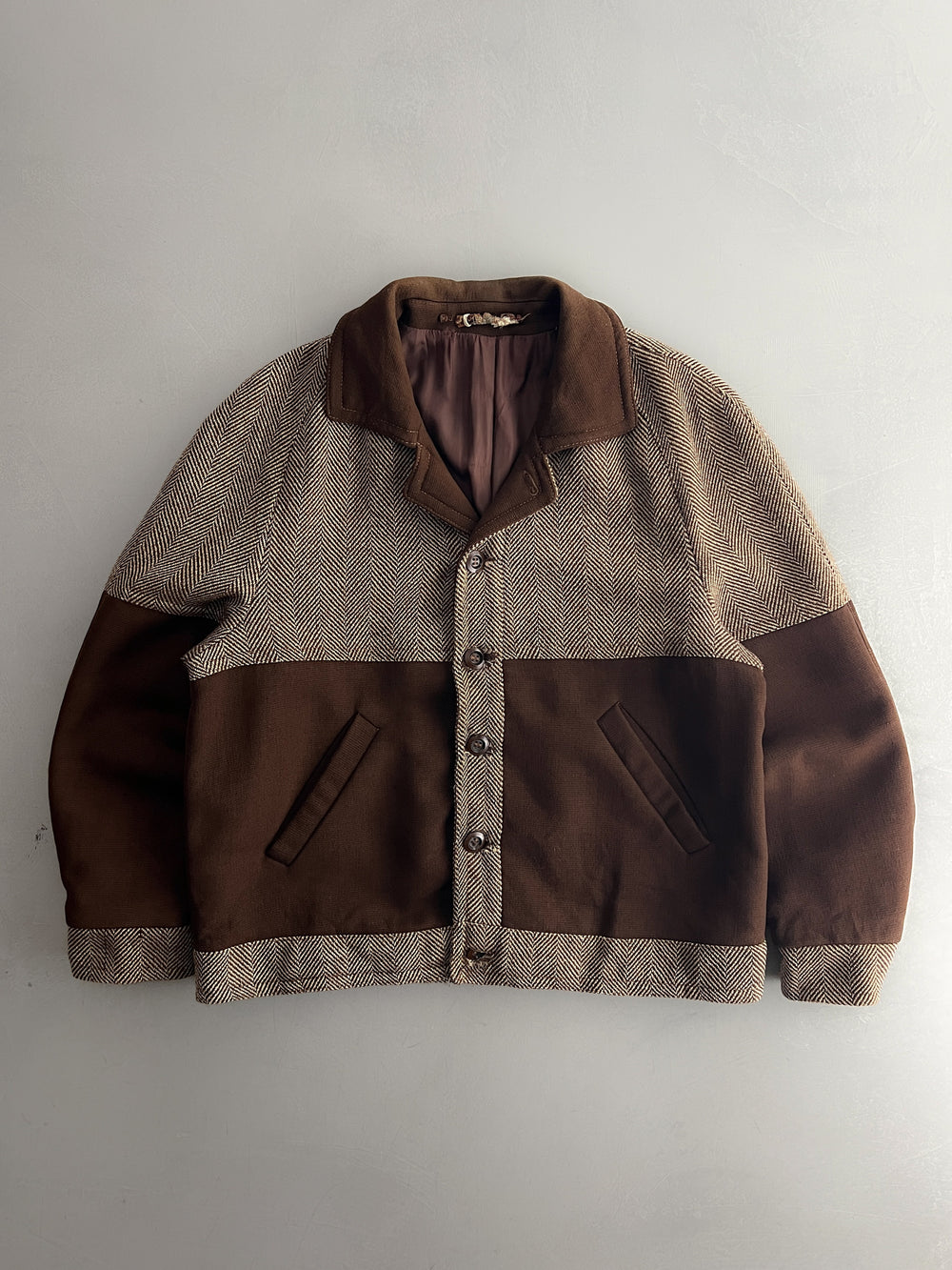 2 Tone Herringbone Wool Jacket [L/XL]