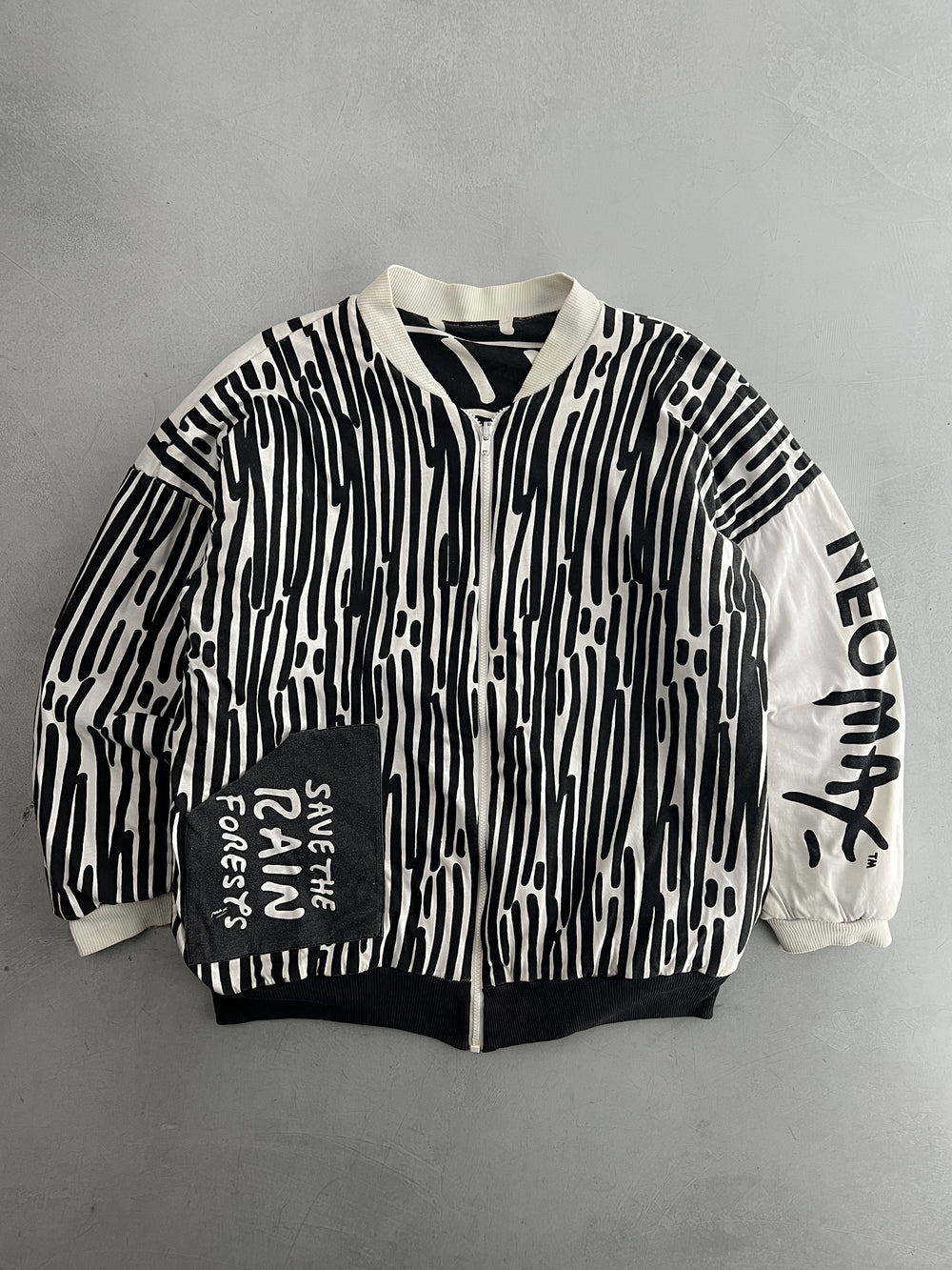 1980's Peter Max Expressionist "Save The Rainforest" Jacket [XL]