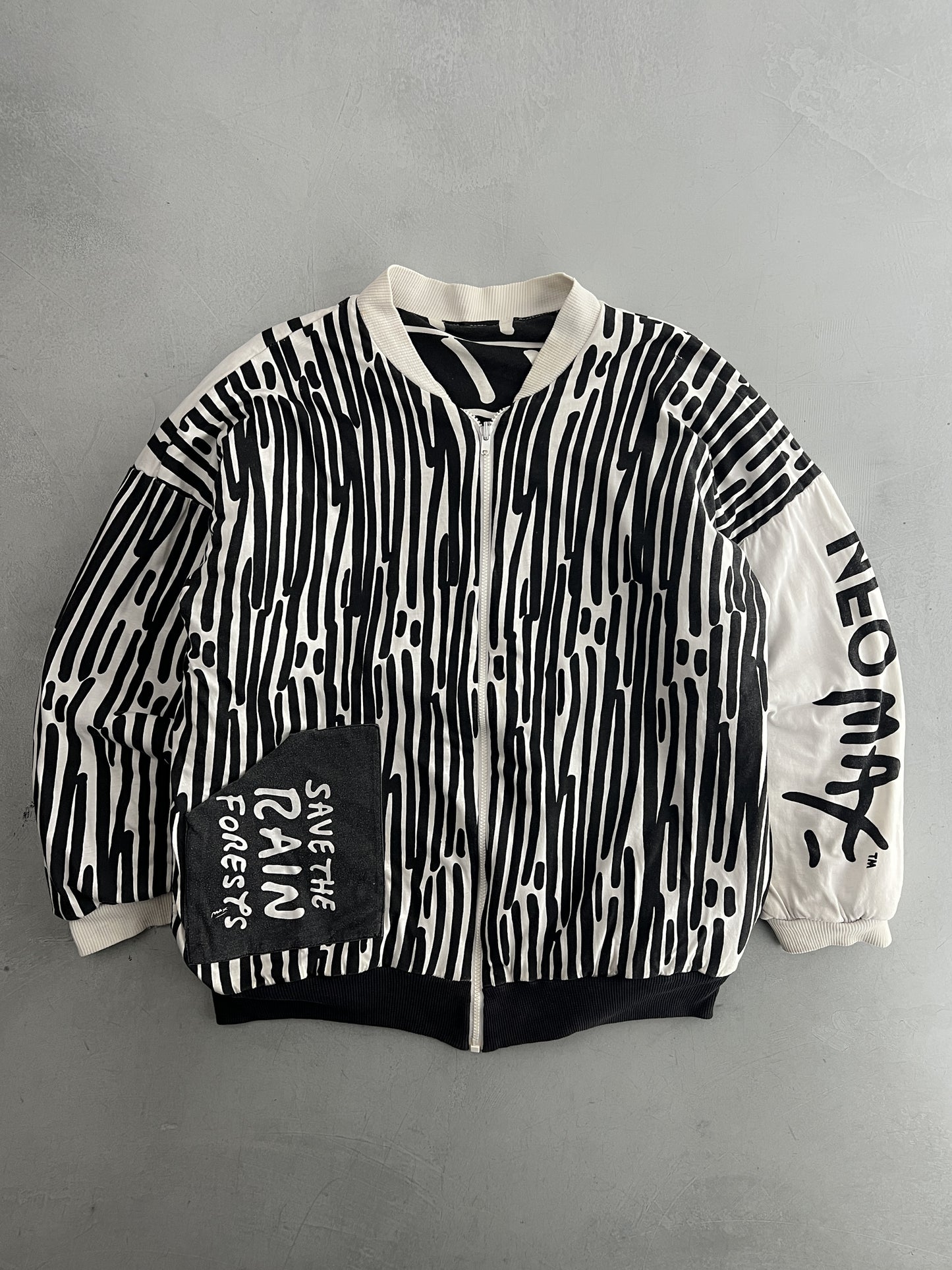 1980's Peter Max Expressionist "Save The Rainforest" Jacket [XL]