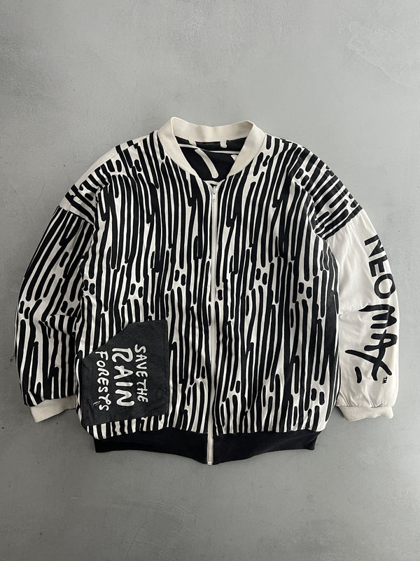 1980's Peter Max Expressionist "Save The Rainforest" Jacket [XL]