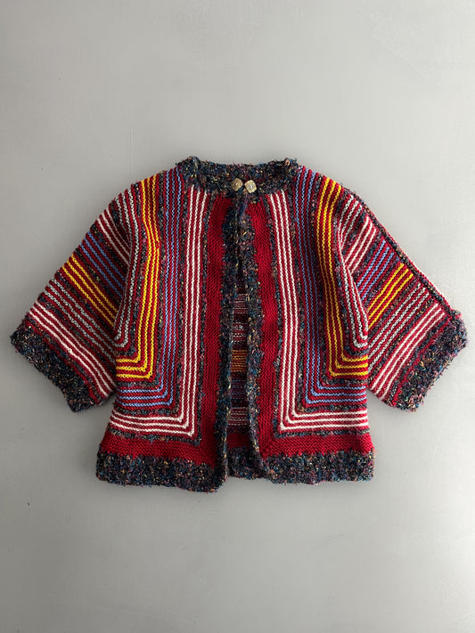 Hand Knit Multi Coloured Cardigan [W6-12]
