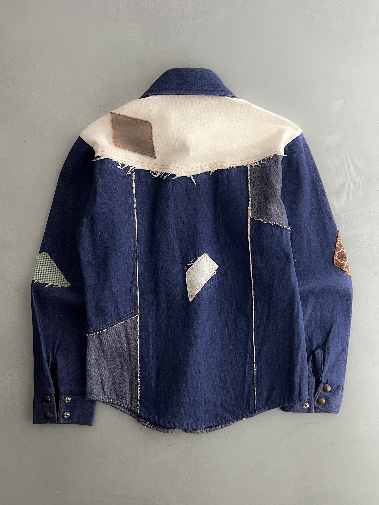 Patchwork Denim Western Shirt [S]