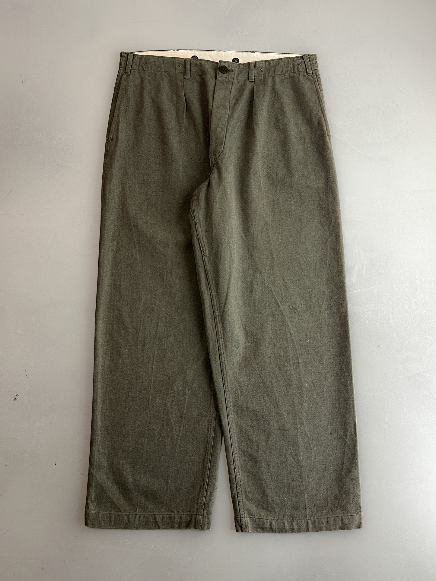 Pleated Salt & Pepper Work Pants [36"]