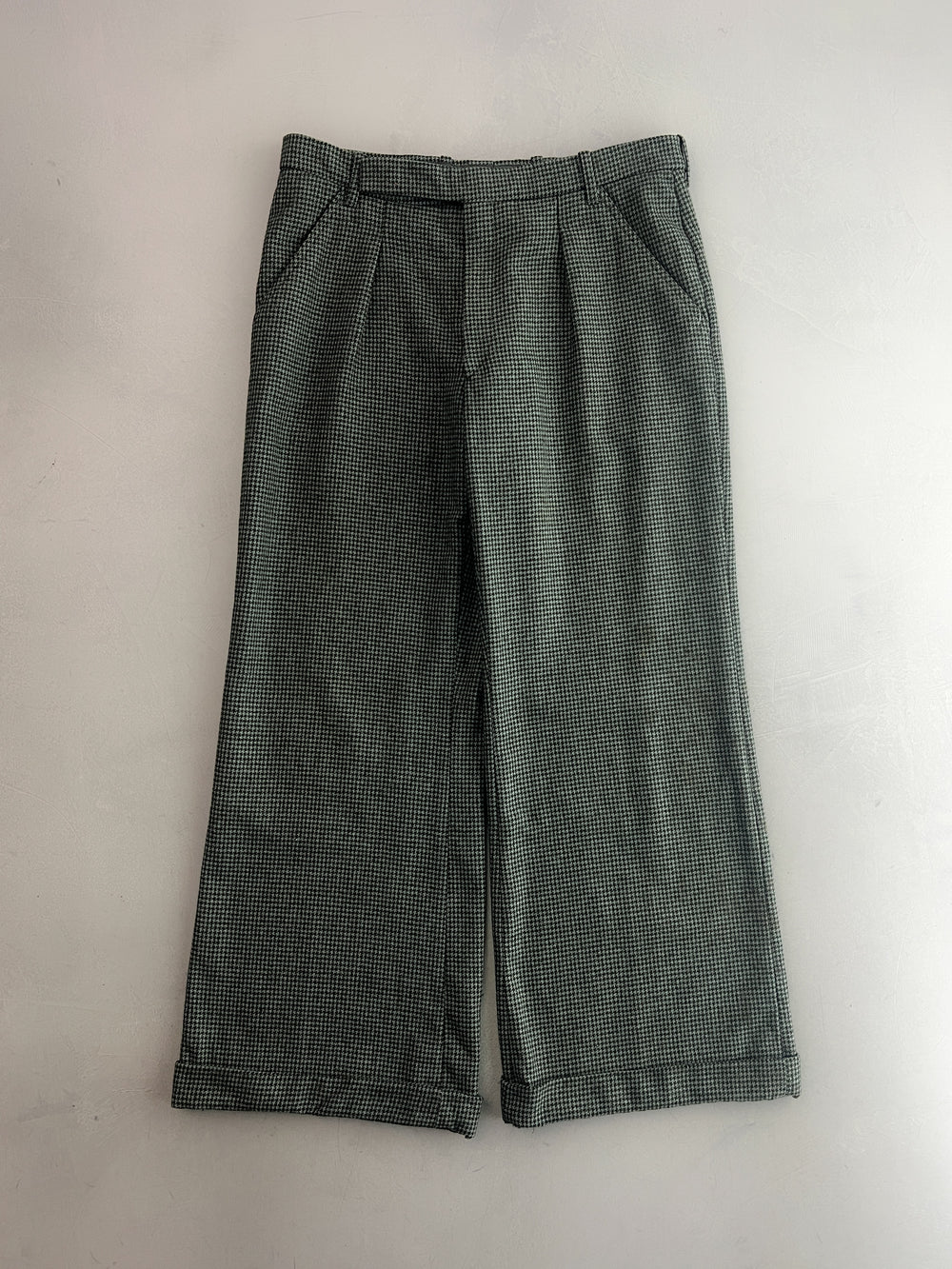 French Houndstooth Wool Trousers [33"]