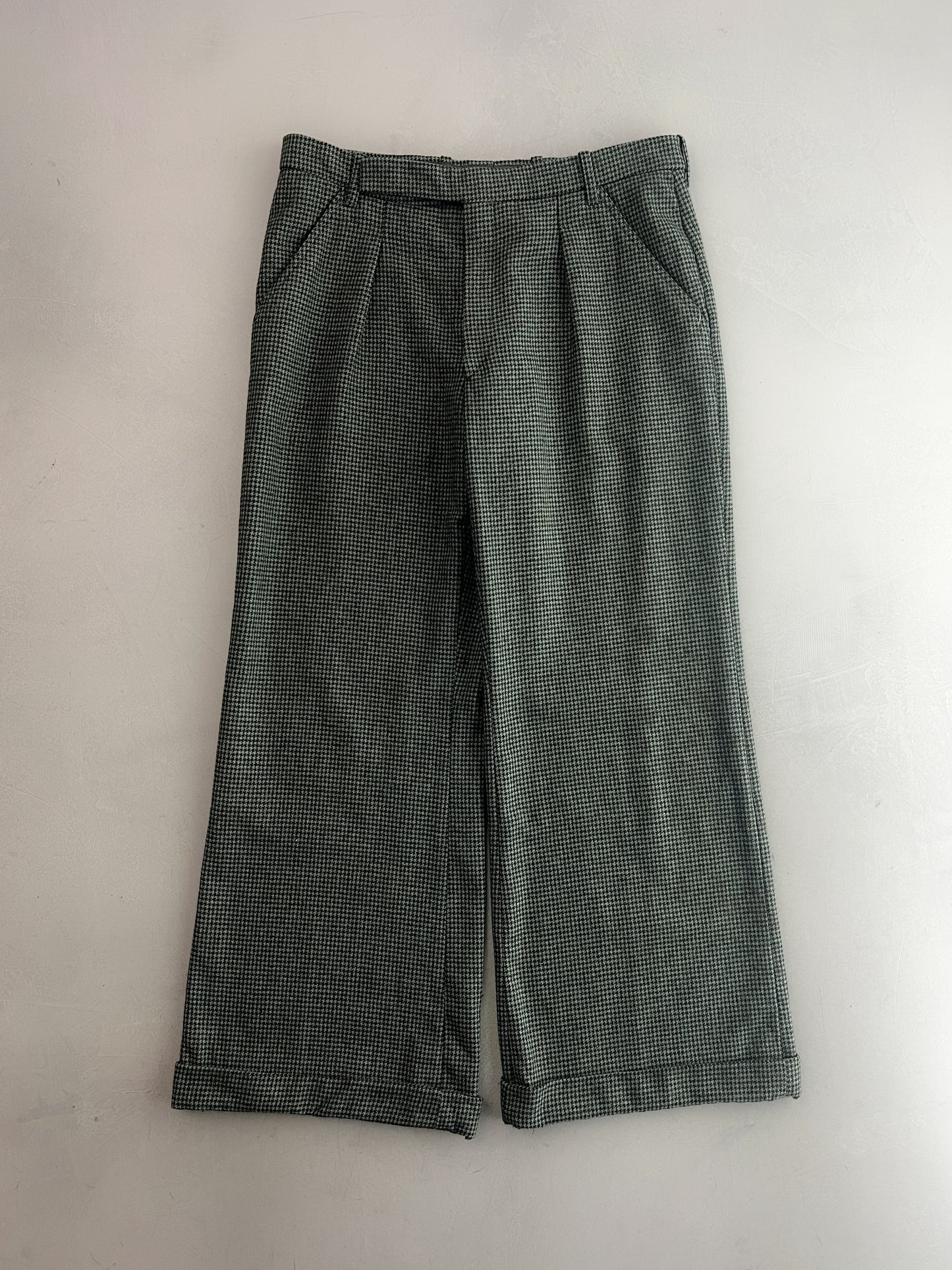 French Houndstooth Wool Trousers [33"]