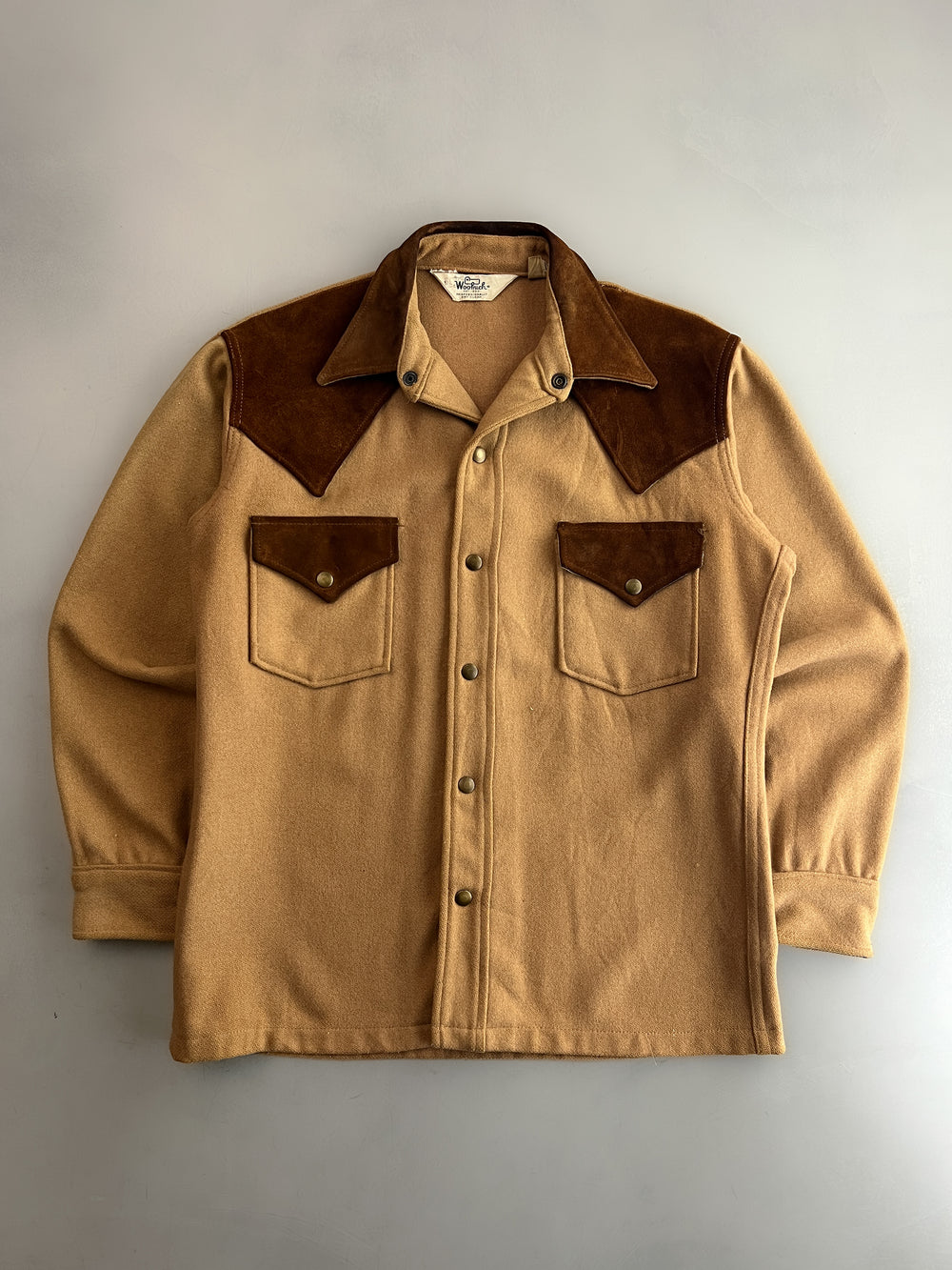 1970's Woolrich Wool/Suede Western Shirt [L]