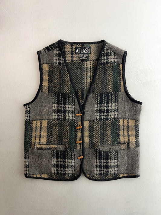 At Last Wool Plaid Vest [S/M]